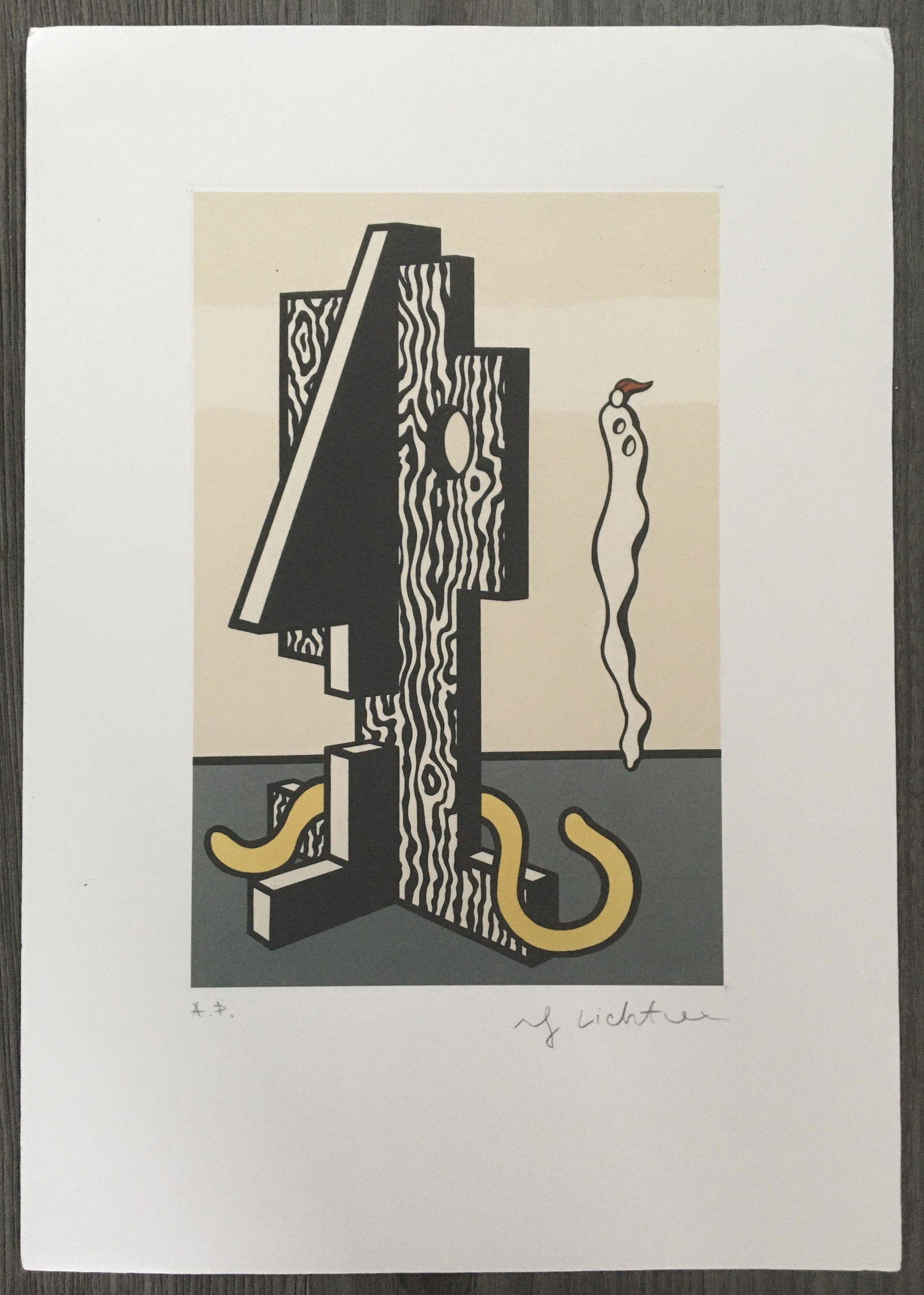 ROY LICHTENSTEIN LITHOGRAPH: Roy Lichtenstein (attrib) lithograph on thick lithographic paper. Size: 21 X 30 CM. Unframed. No Coa. Roy Fox Lichtenstein (October 27, 1923 - September 29, 1997) was an American pop artist. During th