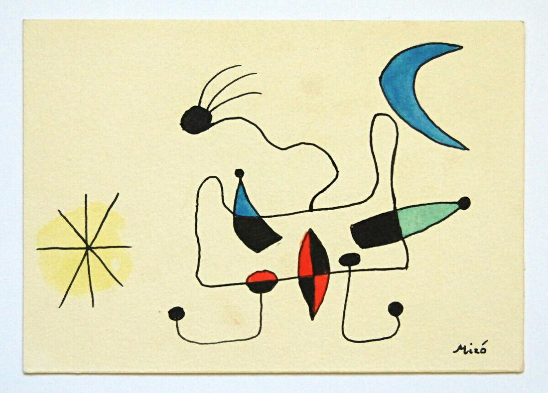 JOAN MIRO ABSTRACT DRAWING ON PAPER (In The Style) (1 of 1)