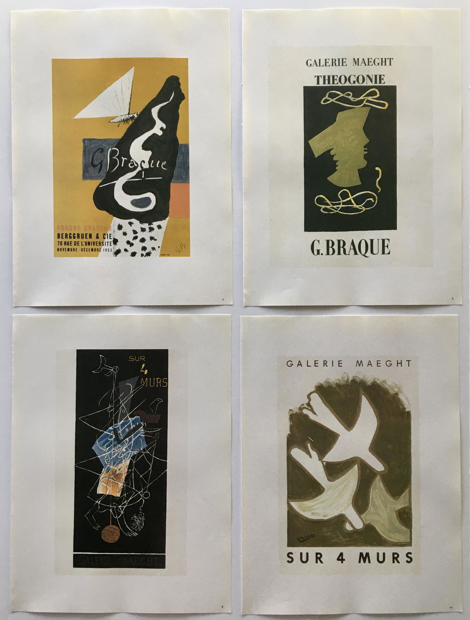 LOT OF 4 PRINTS OF GEORGES BRAQUE POSTERS (1 of 5)
