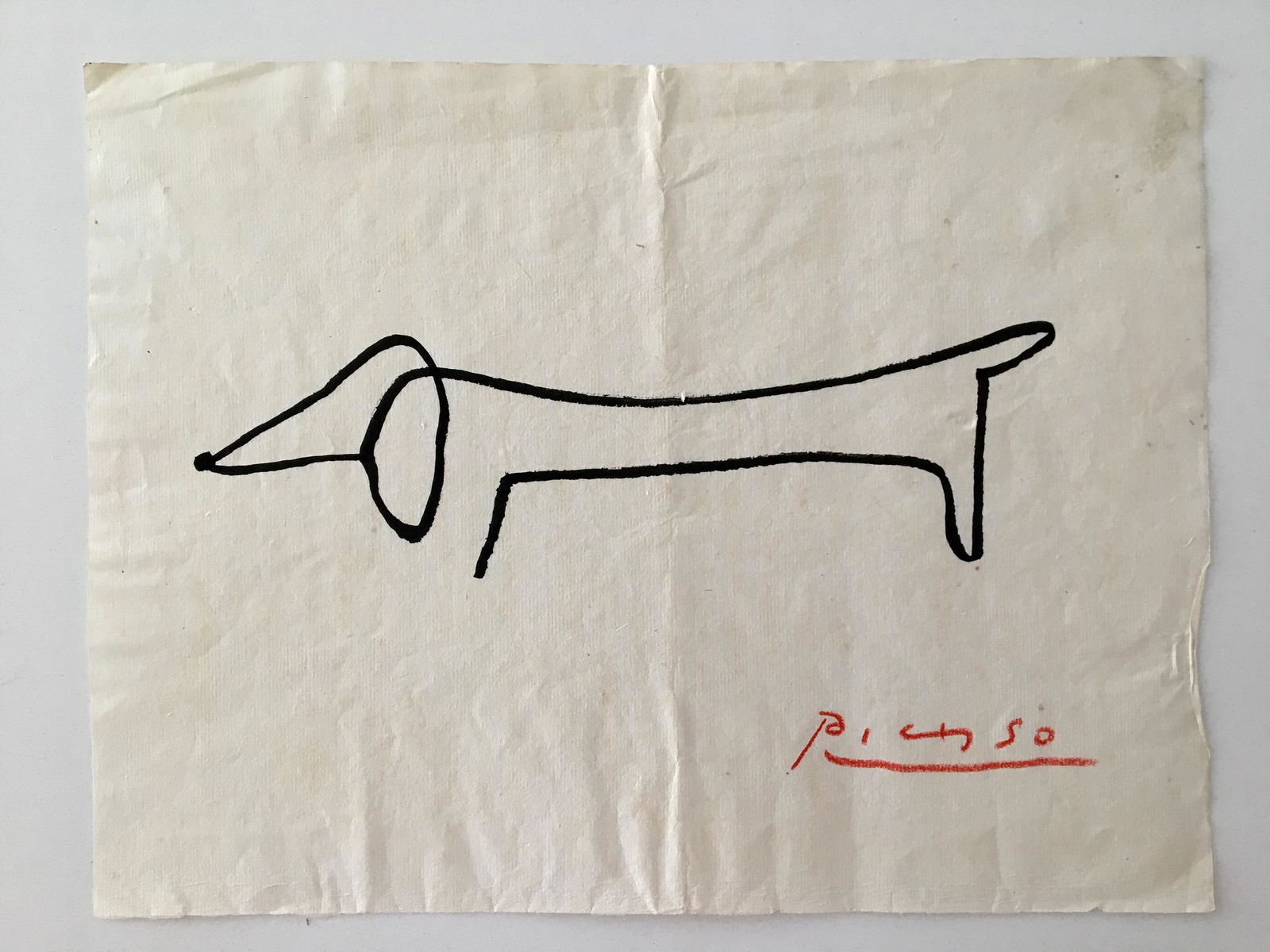 PABLO PICASSO INK DRAWING ON PAPER (1 of 1)