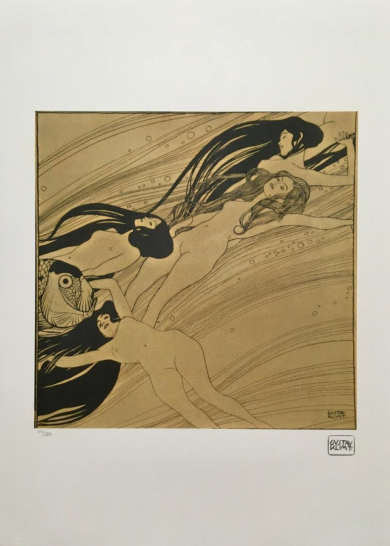 GUSTAV KLIMT LARGE LITHOGRAPH PRINT (1 of 2)