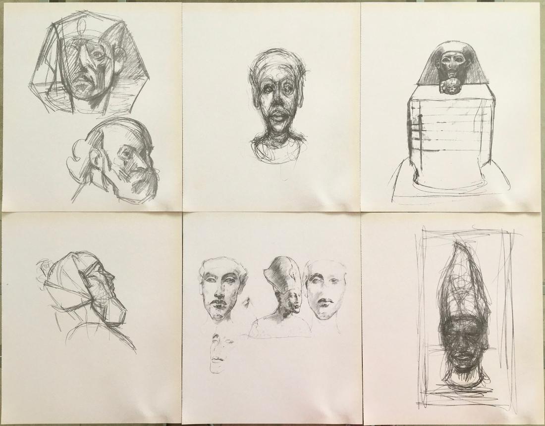 LOT OF 6 PRINTS OF ALBERTO GIACOMETTI SKETCHES (1 of 7)