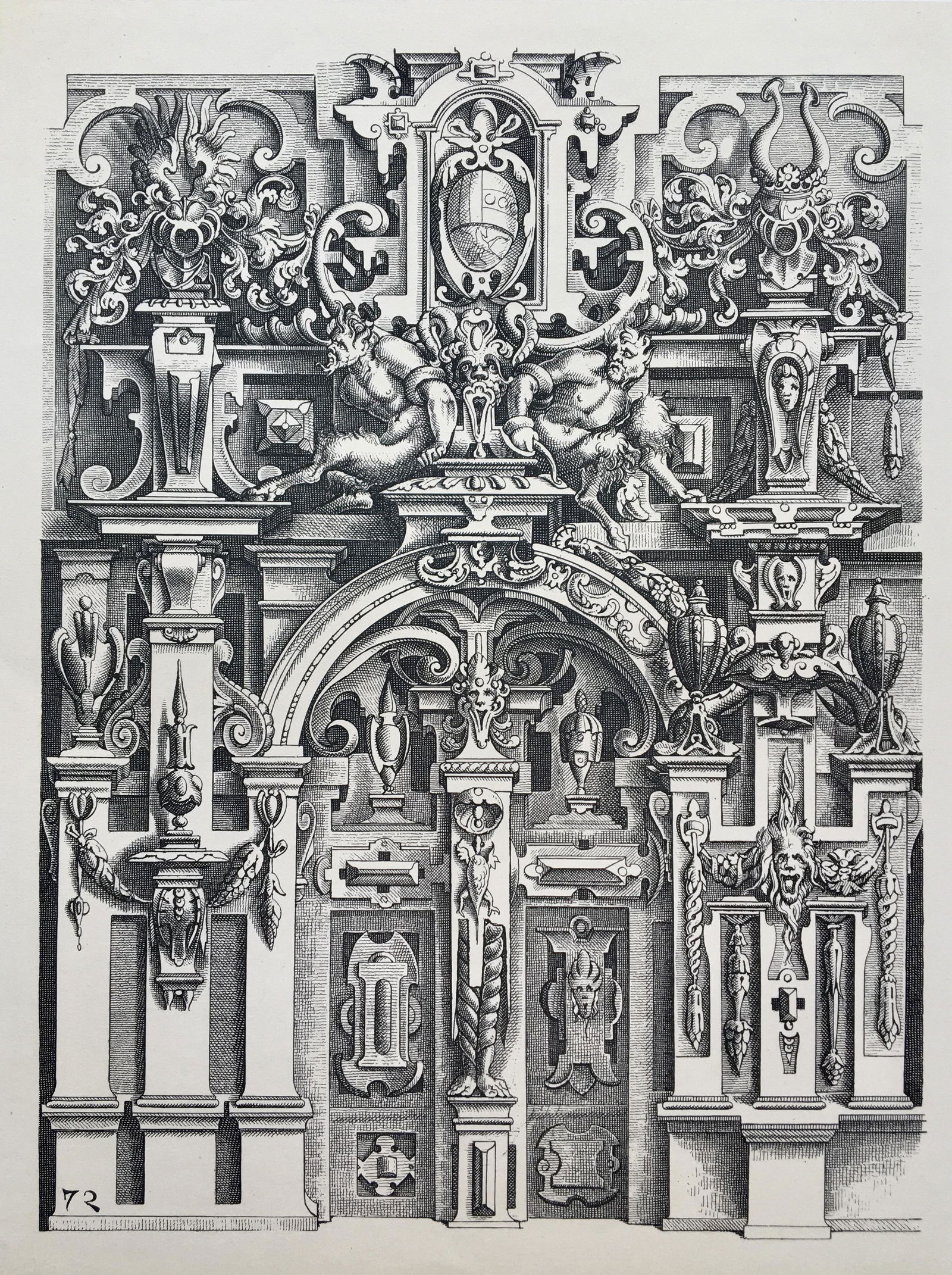 ANTIQUE ARCHITECTURAL LITHOGRAPH  WENDEL DIETTERLIN (1 of 2)