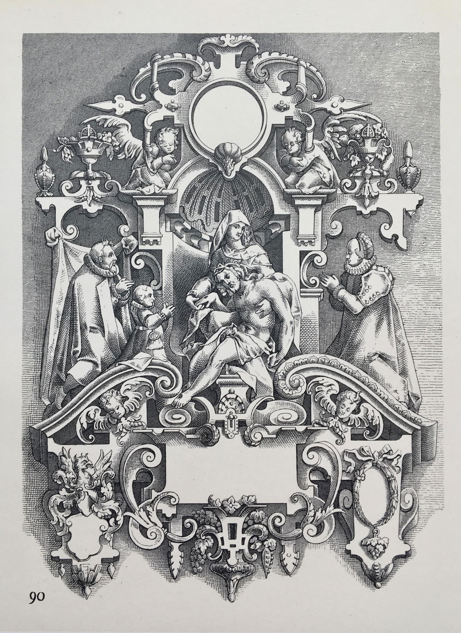 ANTIQUE ARCHITECTURAL LITHOGRAPH WENDEL DIETTERLIN (1 of 2)