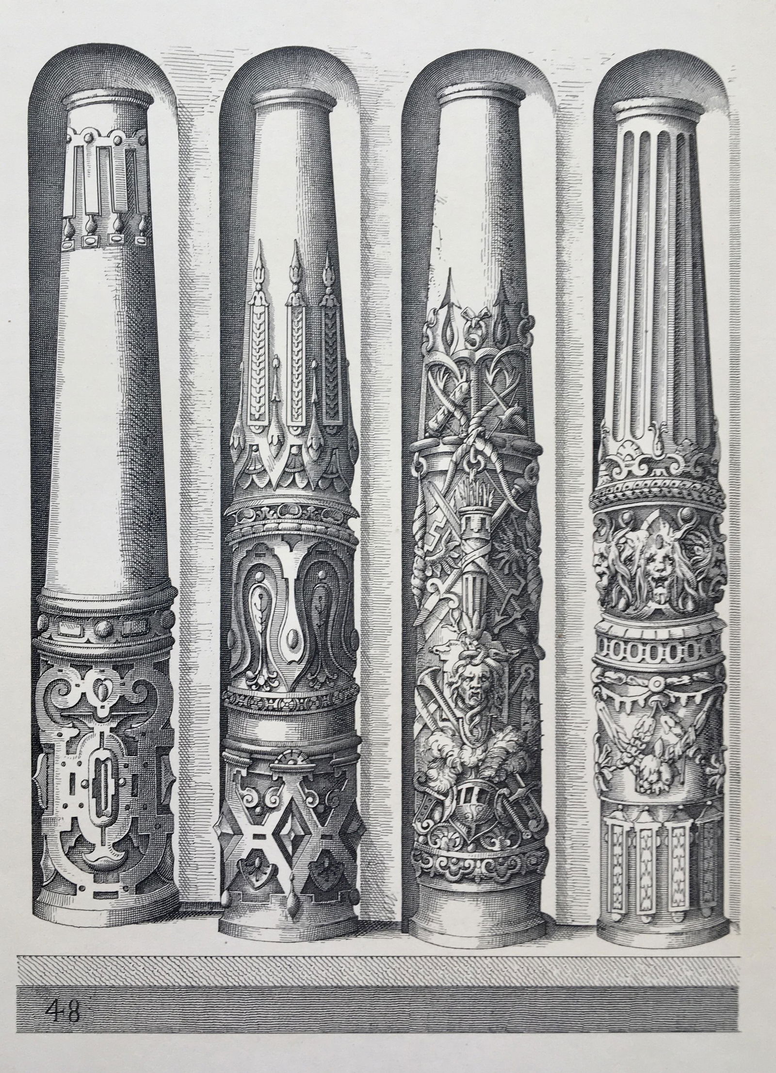 ANTIQUE ARCHITECTURAL LITHOGRAPH WENDEL DIETTERLIN (1 of 2)