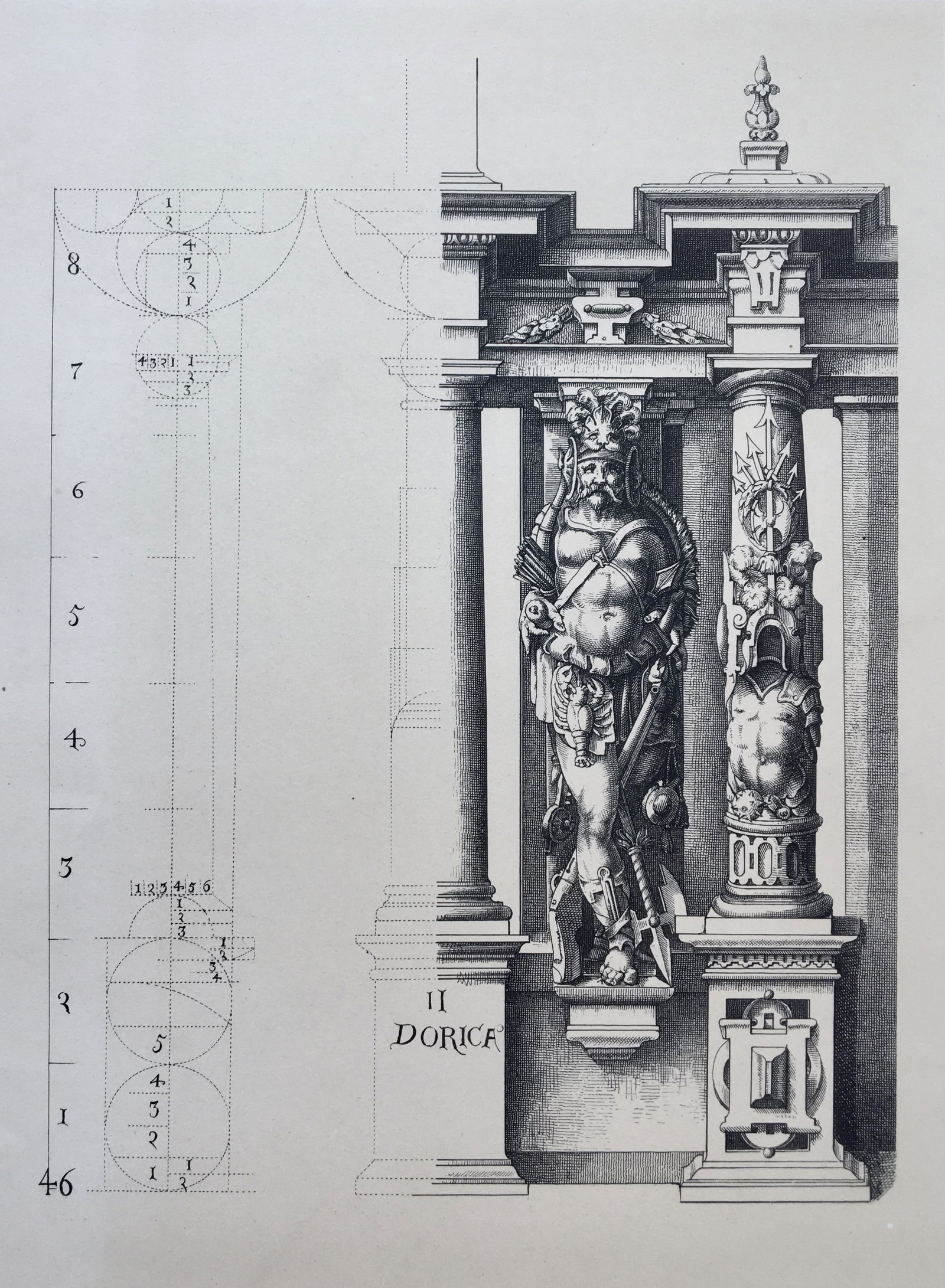 ANTIQUE ARCHITECTURAL LITHOGRAPH  WENDEL DIETTERLIN (1 of 2)