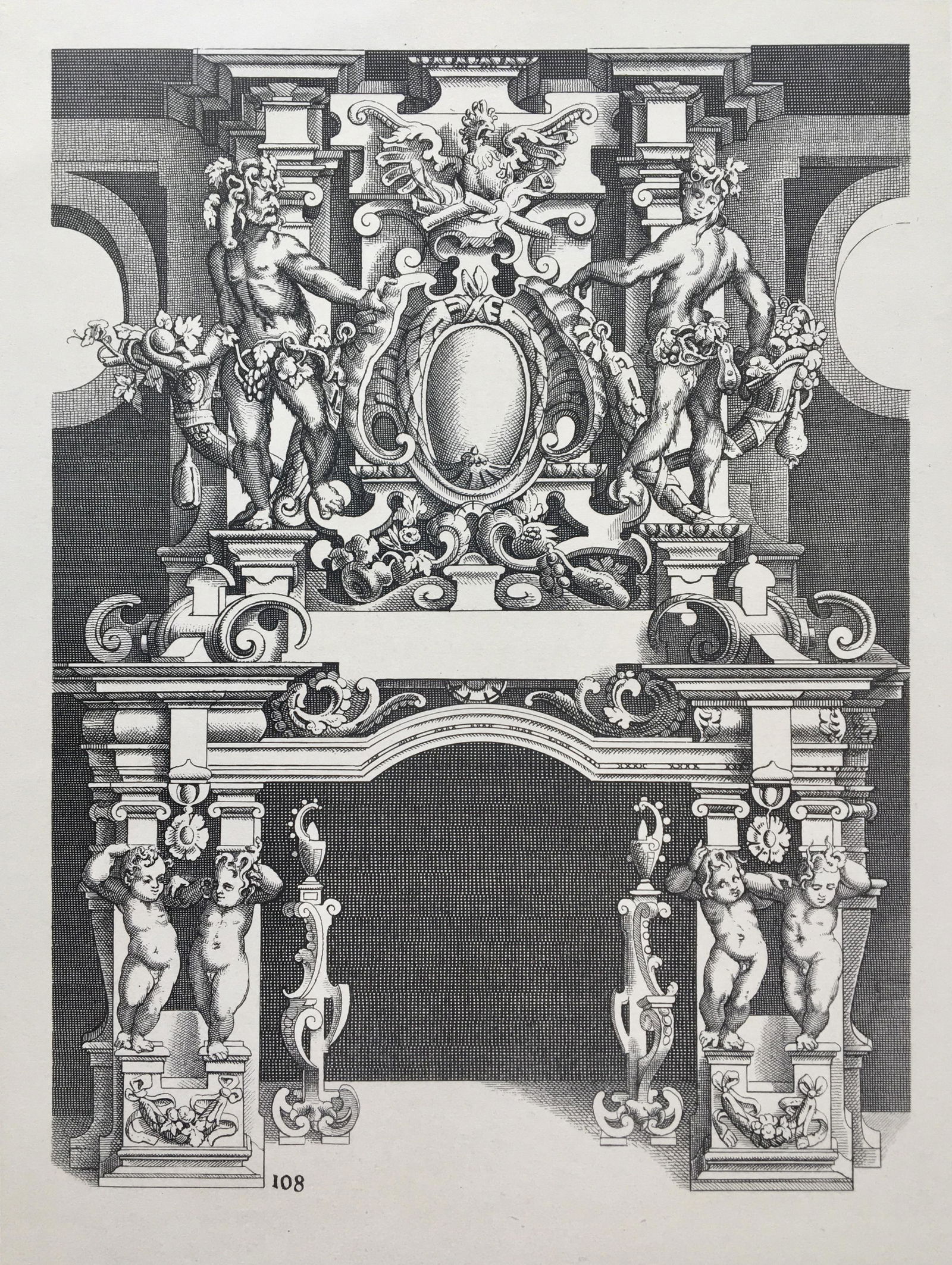 ANTIQUE ARCHITECTURAL LITHOGRAPH WENDEL DIETTERLIN (1 of 2)