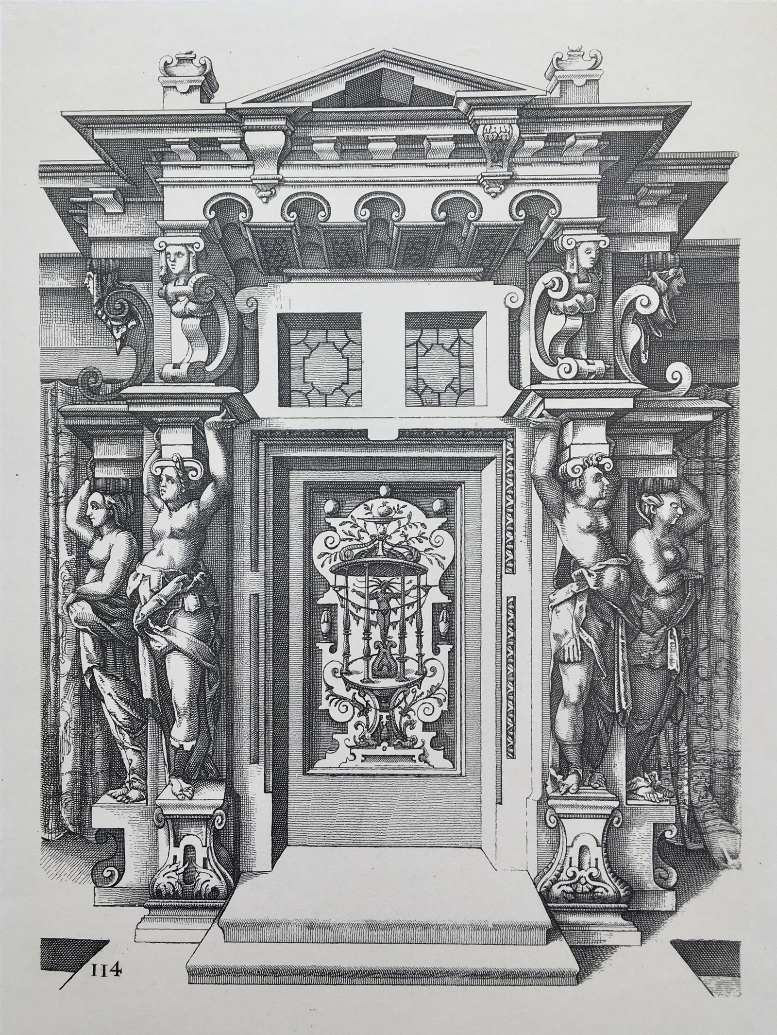 ANTIQUE ARCHITECTURAL LITHOGRAPH WENDEL DIETTERLIN (1 of 2)