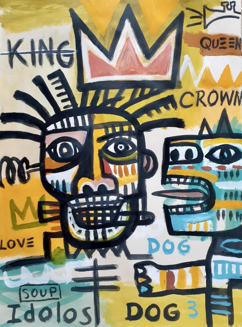 POP GRAFFITI ART LARGE MIXED MEDIA ON PAPER (1 of 2)