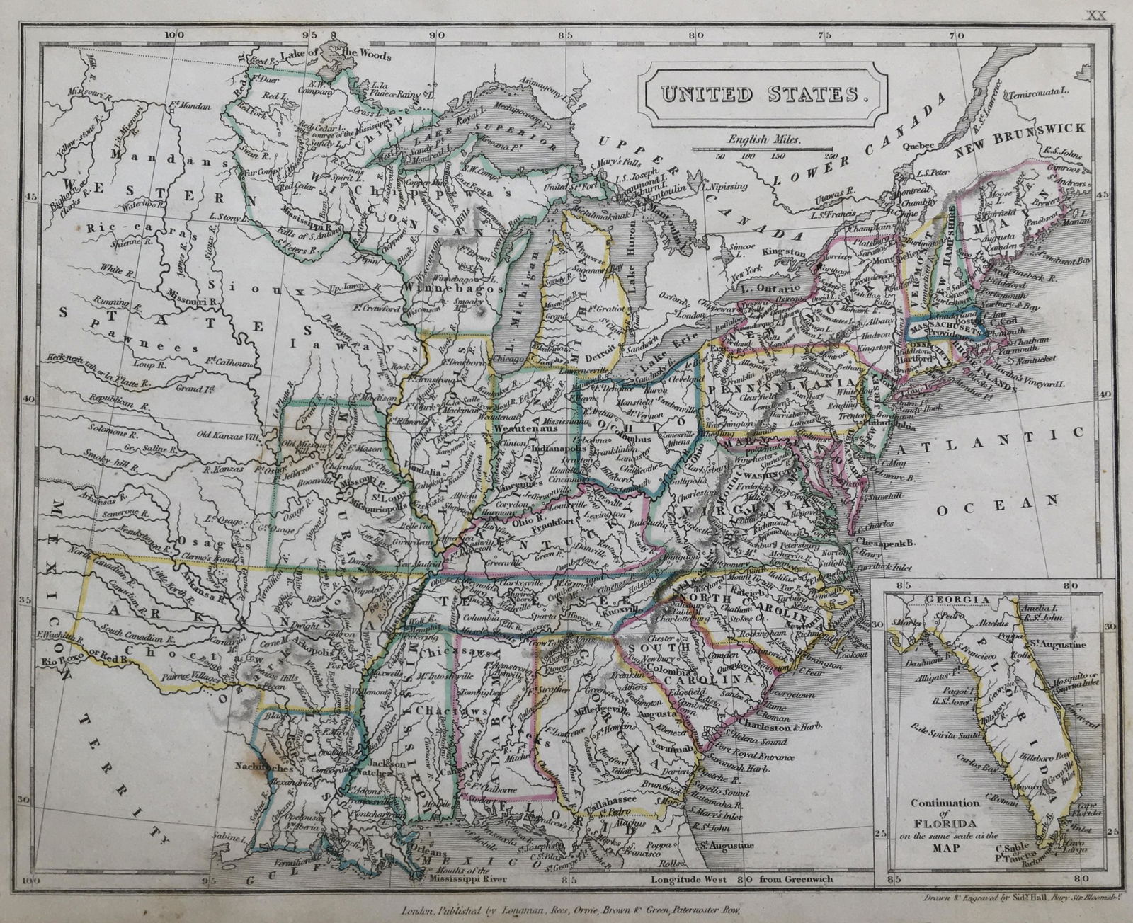 United States Antique Map Ca 1826 (1 of 5)