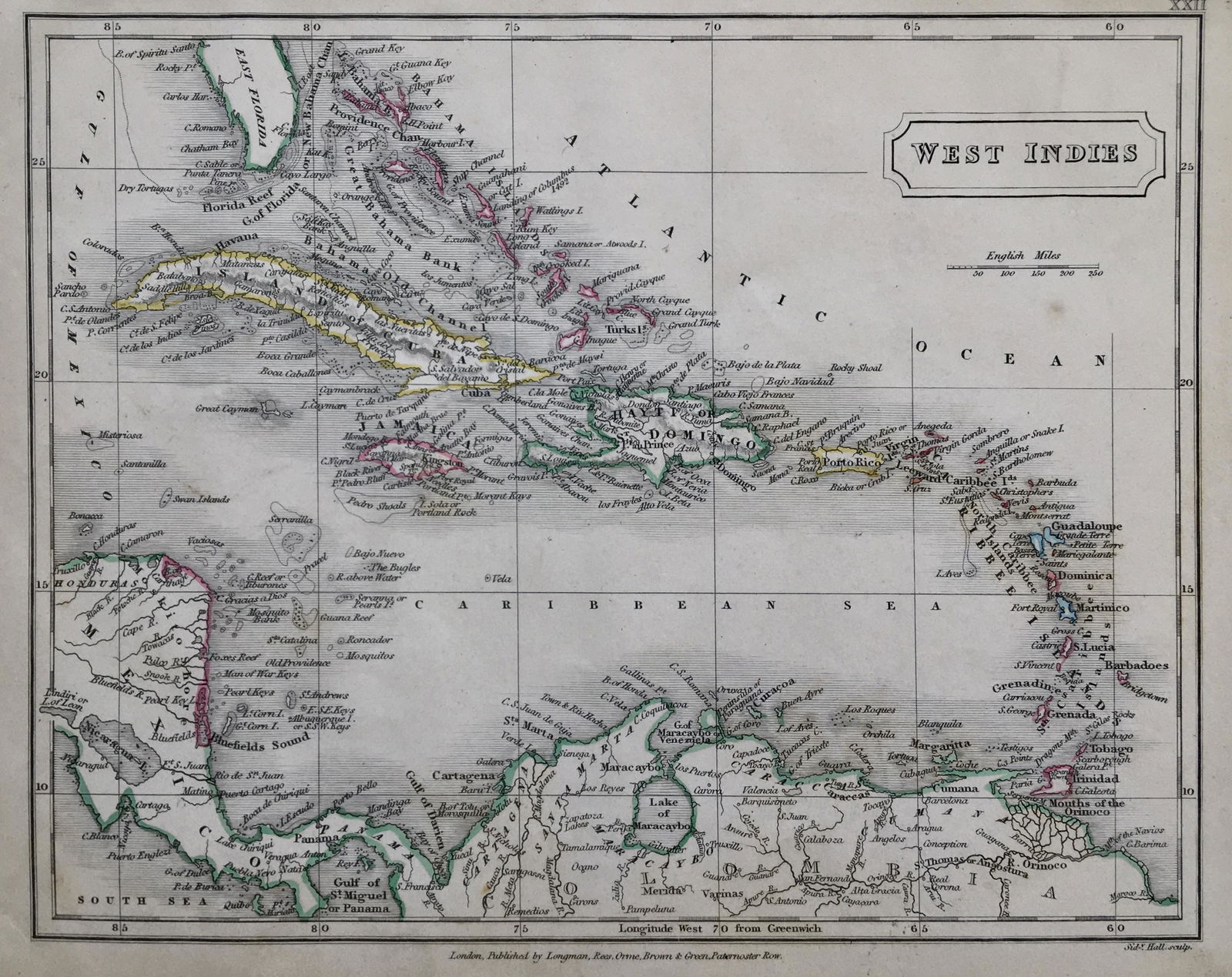 West Indies Antique Map Ca 1826 (1 of 3)