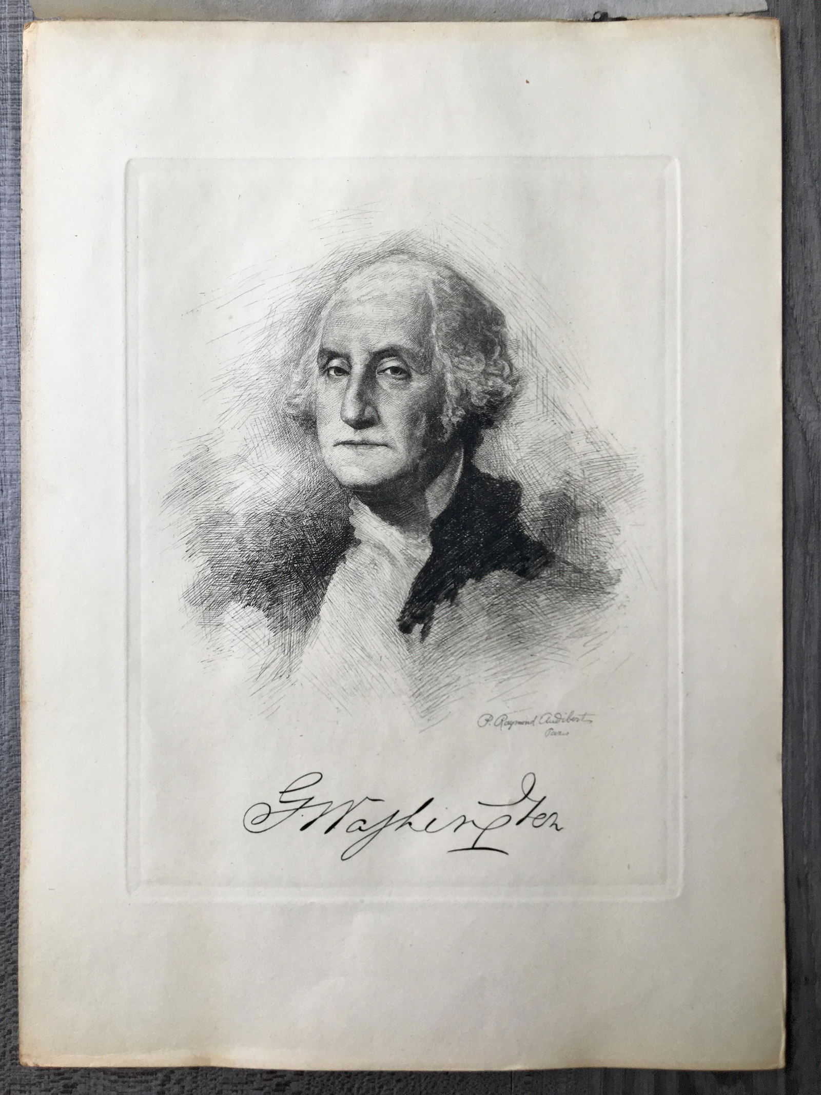 PRESIDENT GEORGE WASHINGTON ENGRAVING (1 of 3)