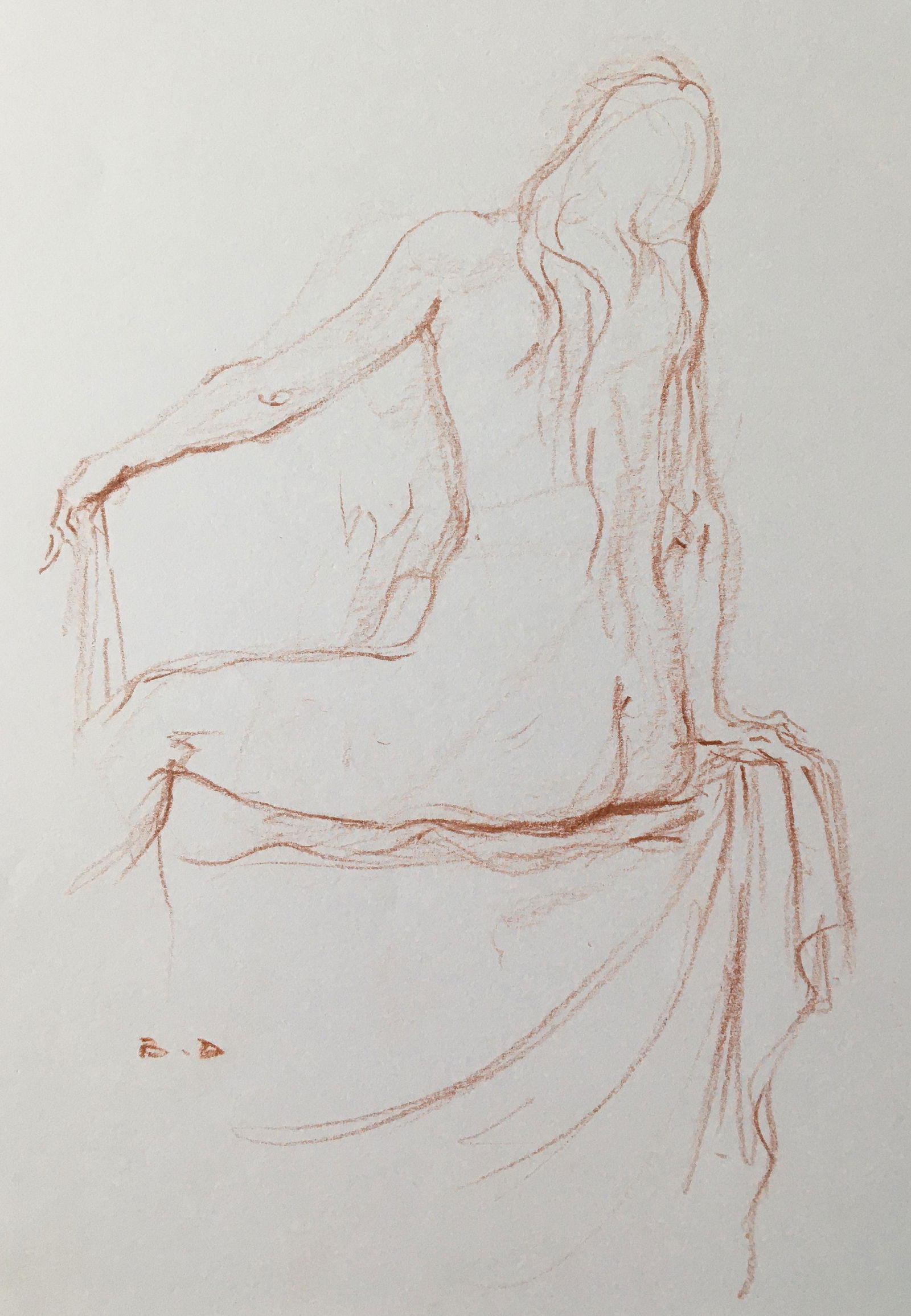 FRENCH ABSTRACT DRAWING ON PAPER (1 of 2)