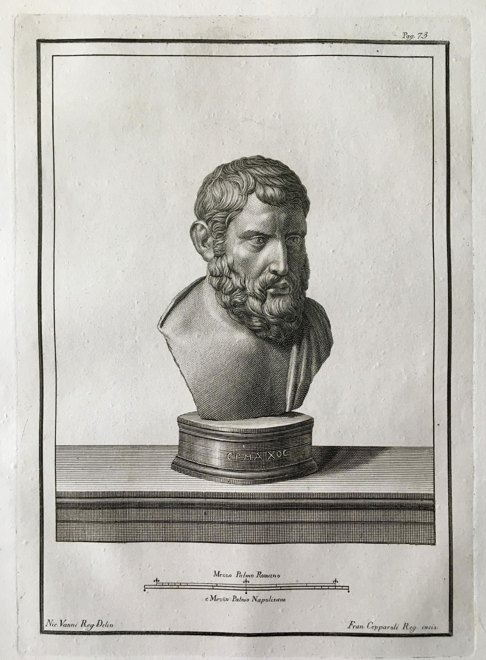 18th C ROMAN BUST ENGRAVING (1 of 3)