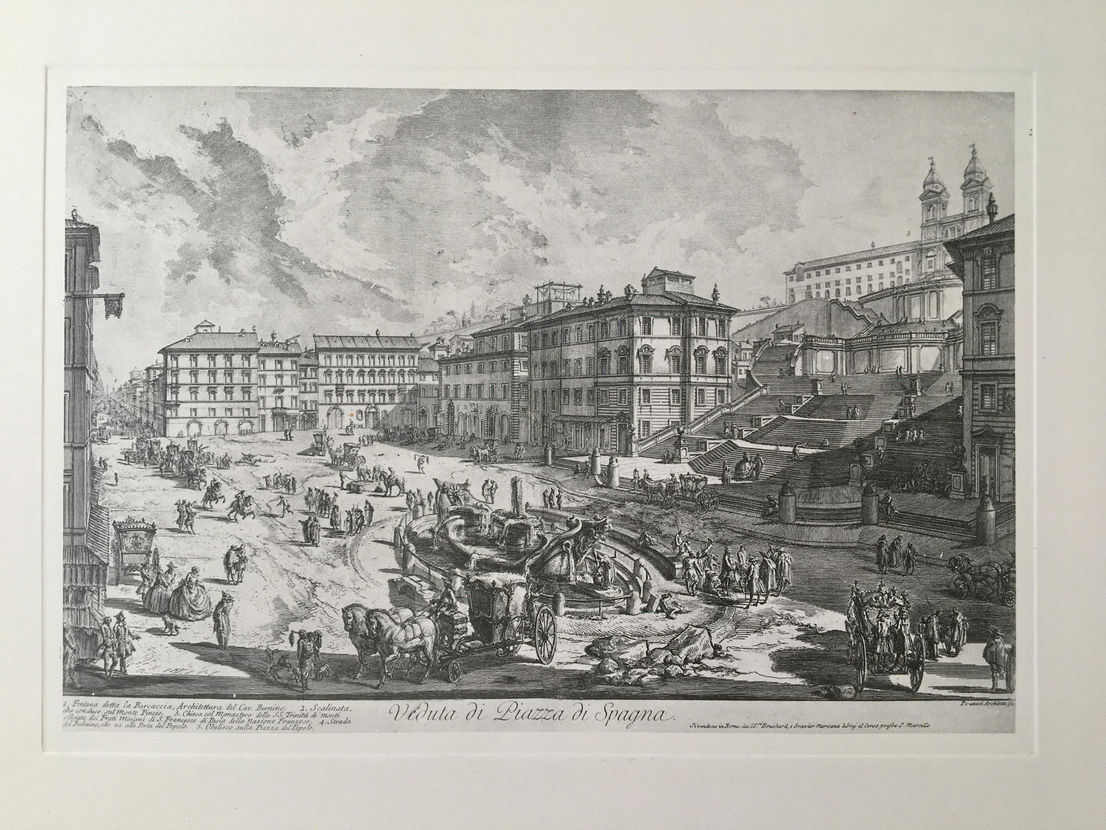PIRANESI VINTAGE PRINT: PIRANESI VINTAGE PRINT. SIZE: 19 X 13 INCHES. UNFRAMED.