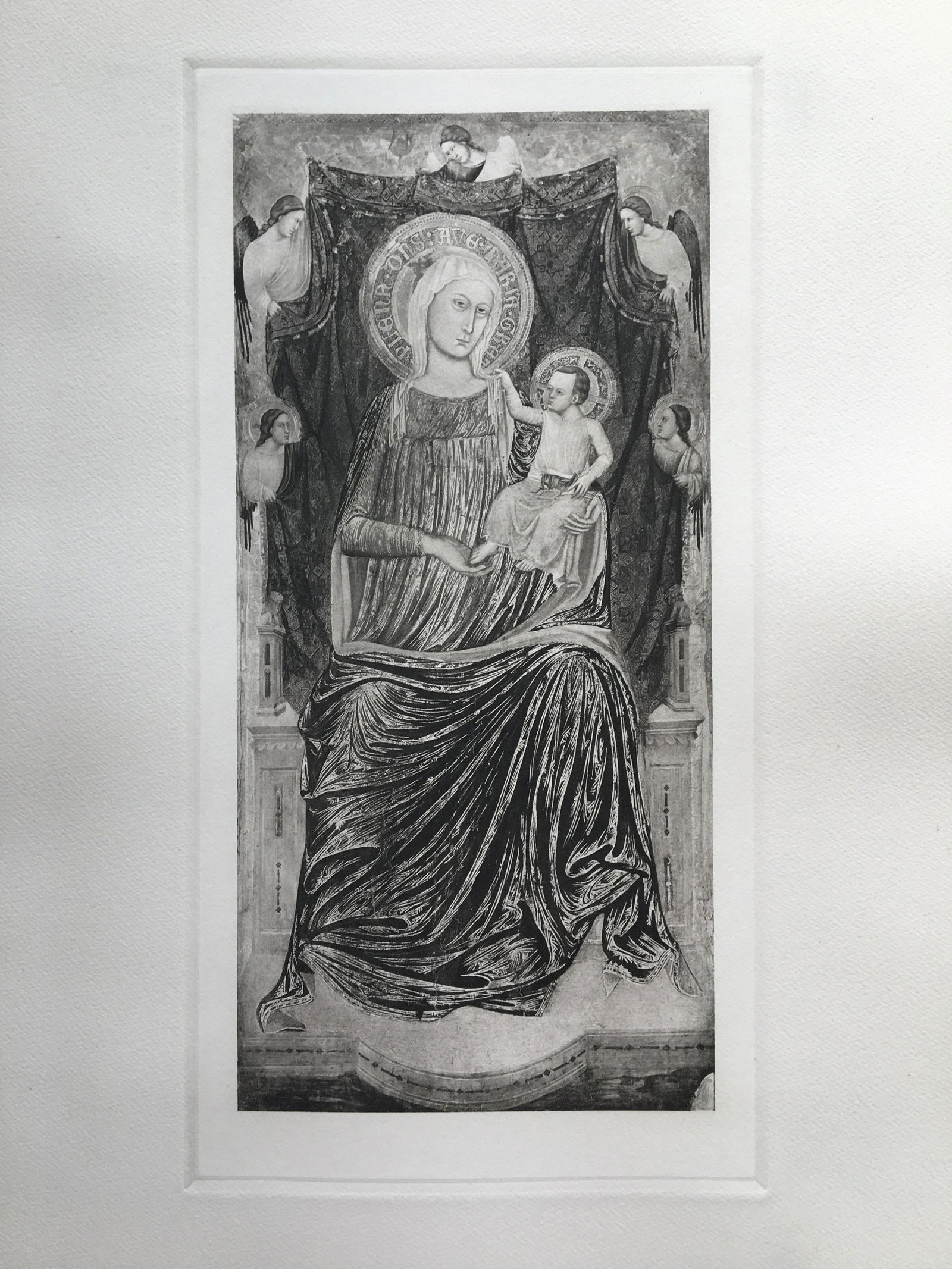 ETCHING AFTER BERNARDINO LUINI THE VIRGIN AND CHILD: Rare Antique Etching after Old Master Bernardino Luini. The Virgin and Child. Size: 14.5 X 11 inches approx. Etching is Unframed. Thick paper.