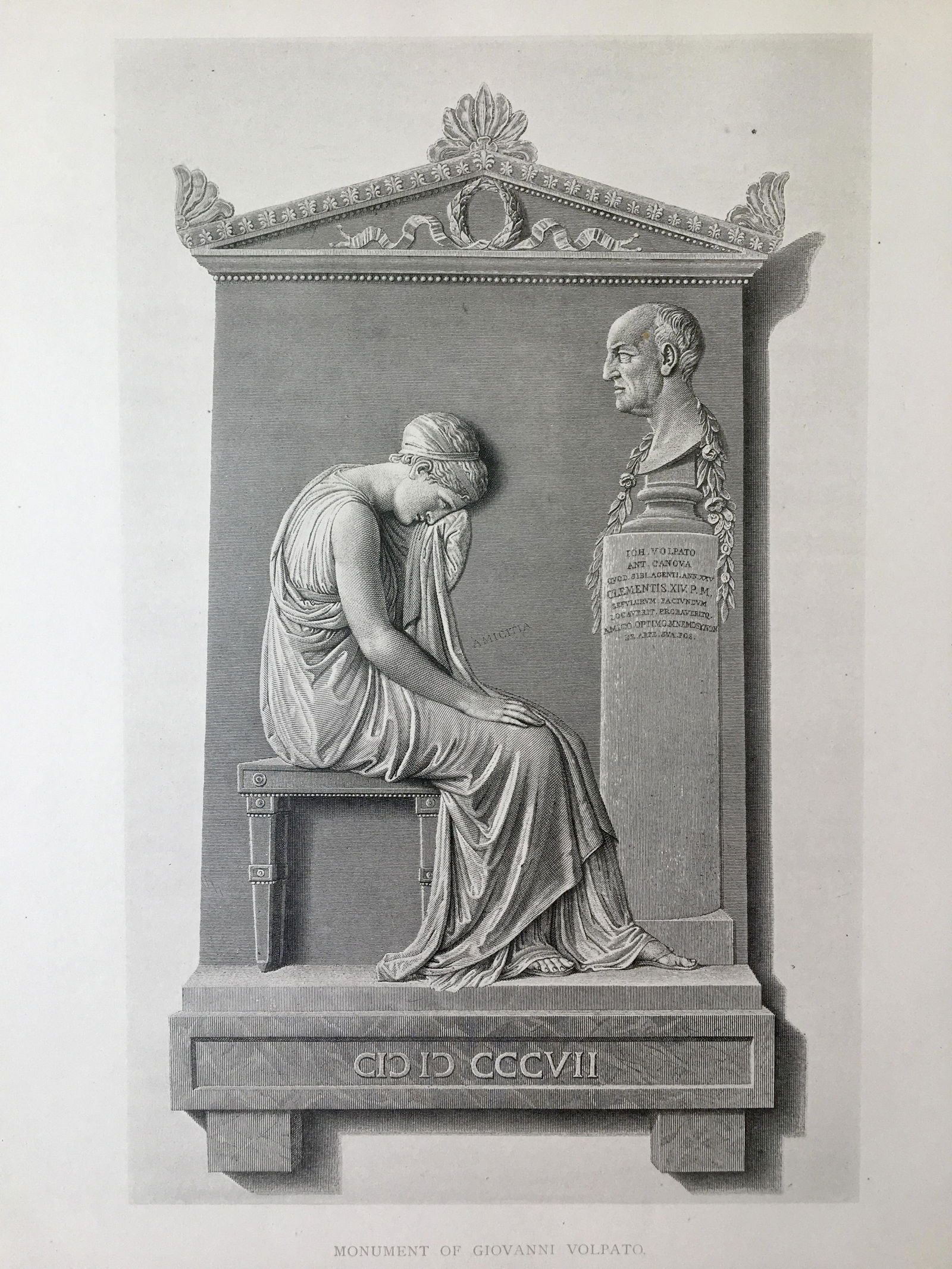 ENGRAVING AFTR ANTONIO CANOVA MONUMENT GIOVANNI VOLPATO (1 of 2)