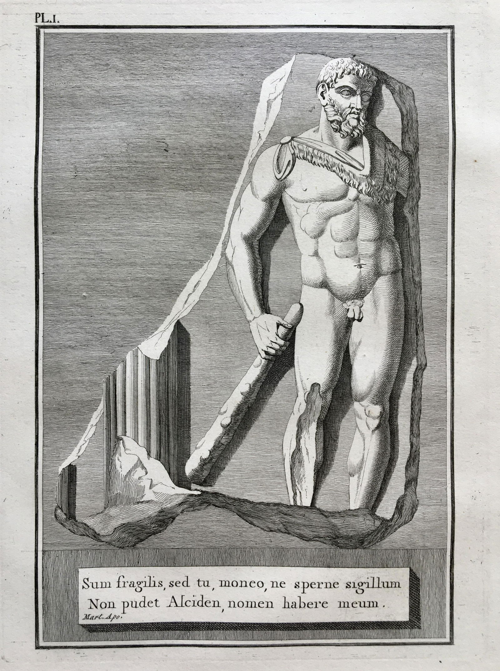 ANTIQUE ENGRAVING OF GREEK STATUES (1 of 2)