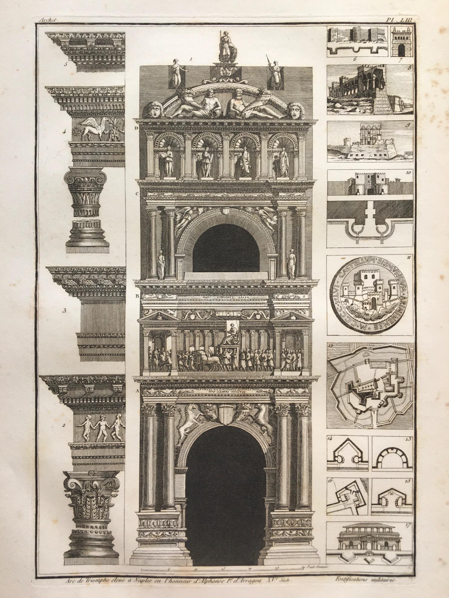 ARCHITECTURAL ENGRAVING ARCH DE TRIUMPHE NAPLES (1 of 2)