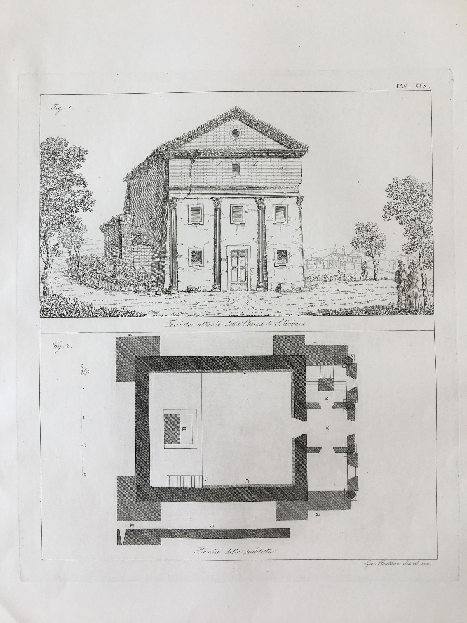 ARCHITECTURAL PRINT CHIESA DI ST URBANO ROME (1 of 2)