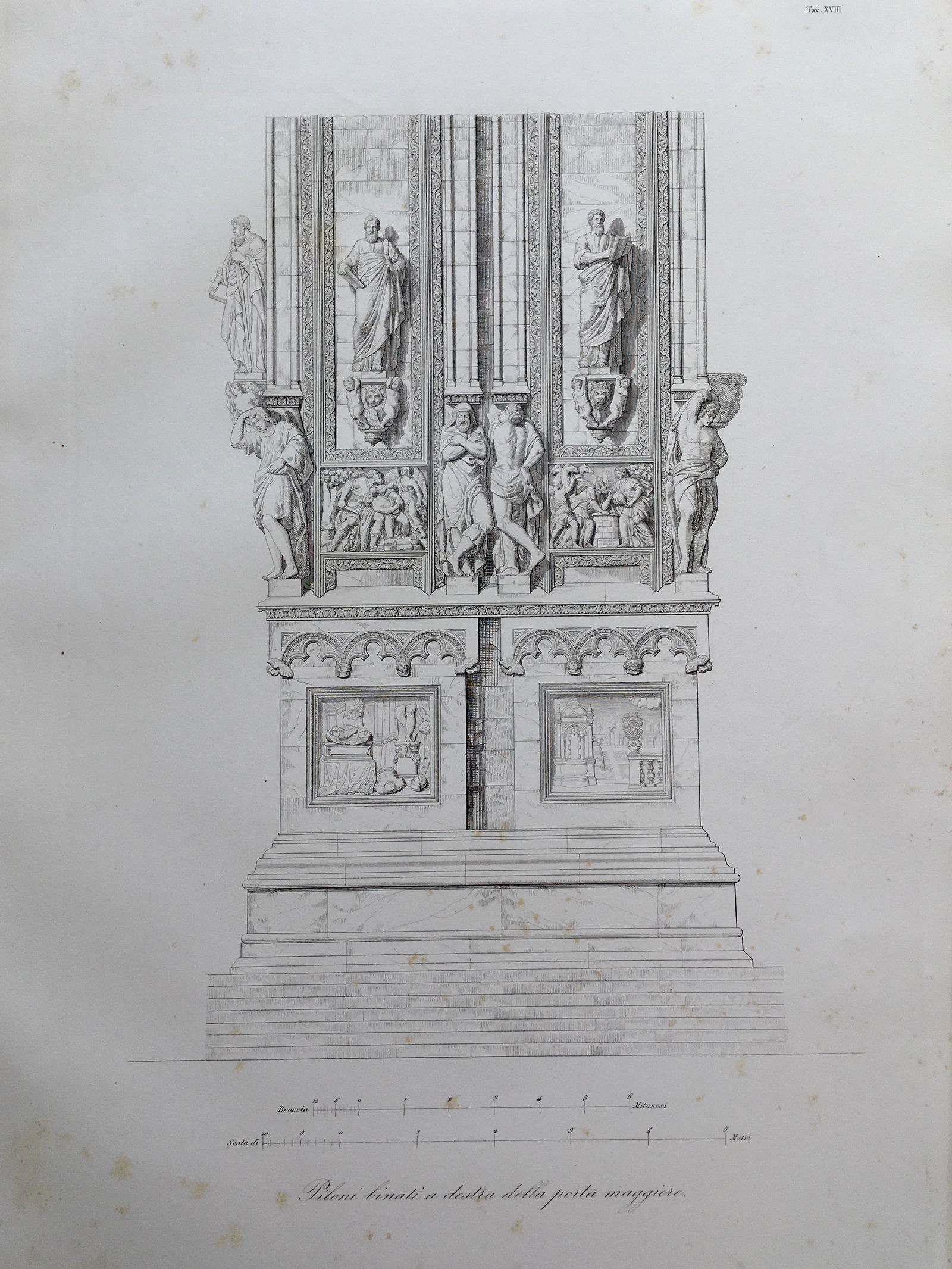 ANTIQUE ARCHITECTURAL ITALIAN ENGRAVING (1 of 2)