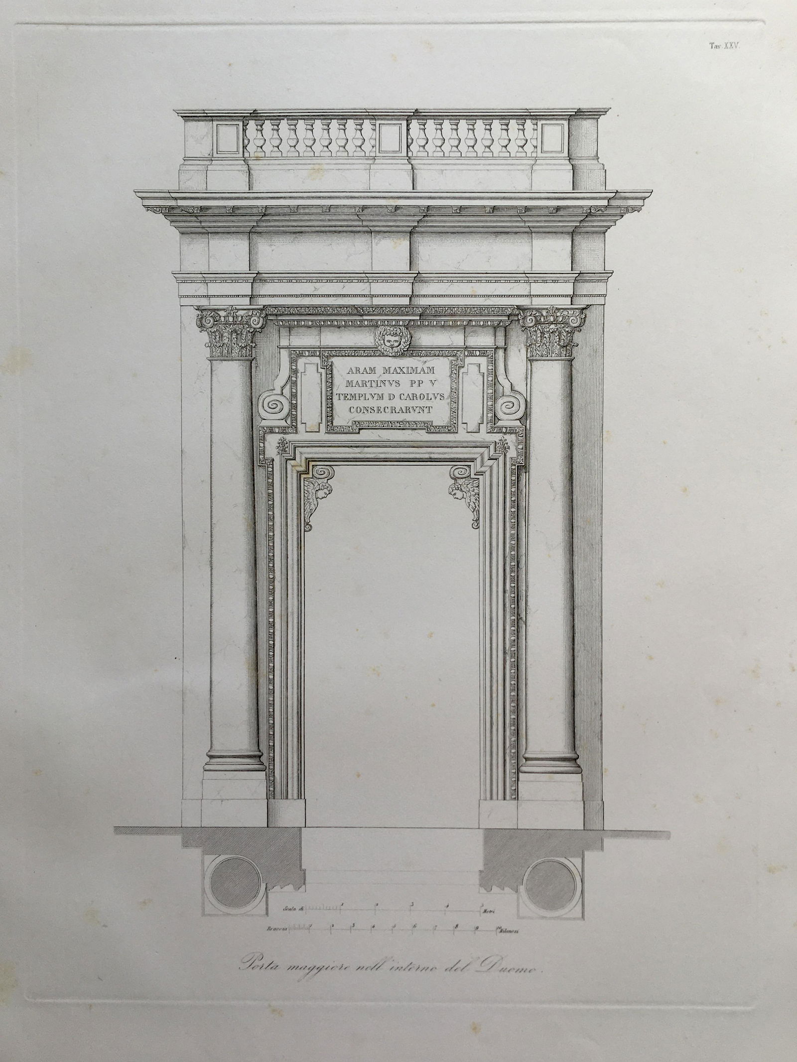 ANTIQUE ARCHITECTURAL ITALIAN ENGRAVING (1 of 2)