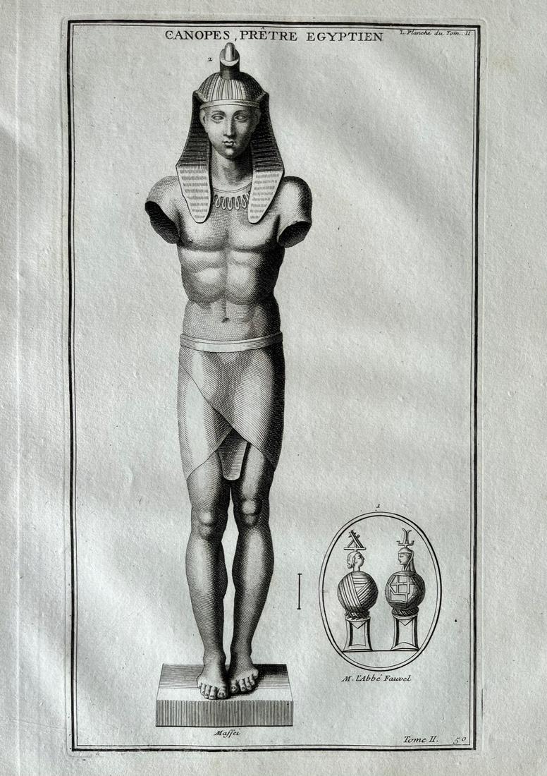 ANTIQUE ENGRAVING ANCIENT EGYPT CANOPES PETRE EGYPTIEN (1 of 2)