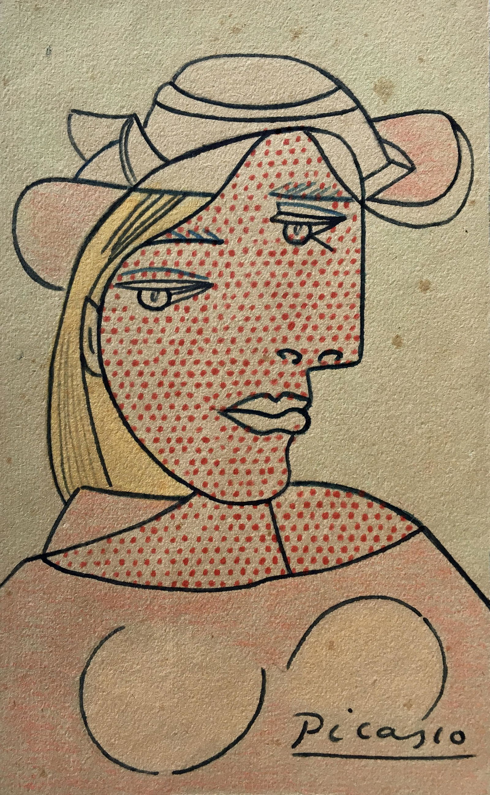 PABLO PICASSO DRAWING ON PAPER (1 of 1)