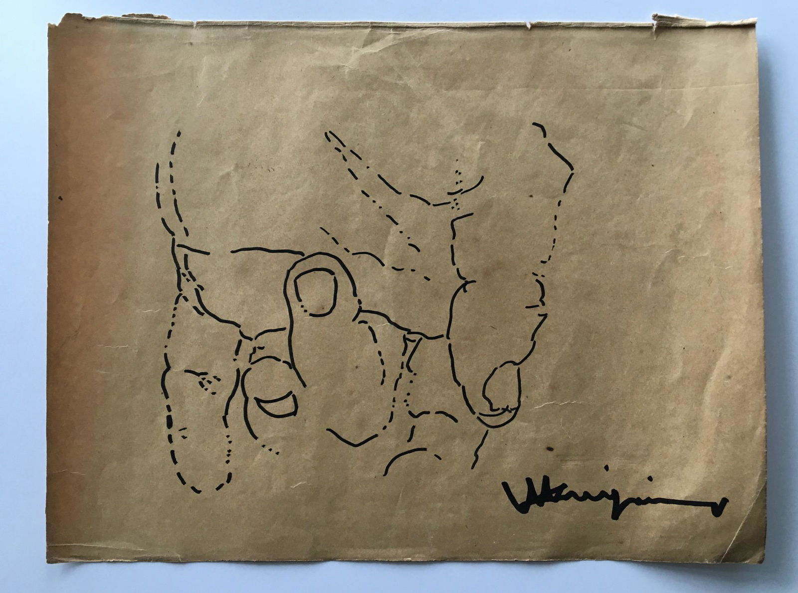 EDUARDO CHILLIDA INK ON PAPER PAINTING (1 of 2)
