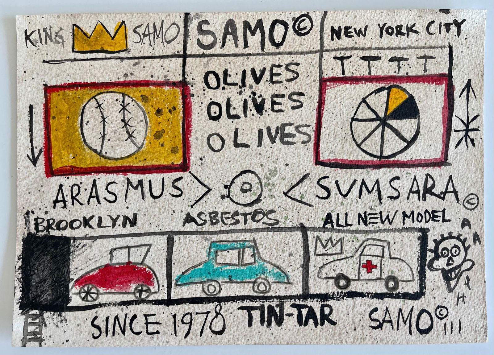 POP ART PAINTING MIXED MEDIA ON PAPER (1 of 1)