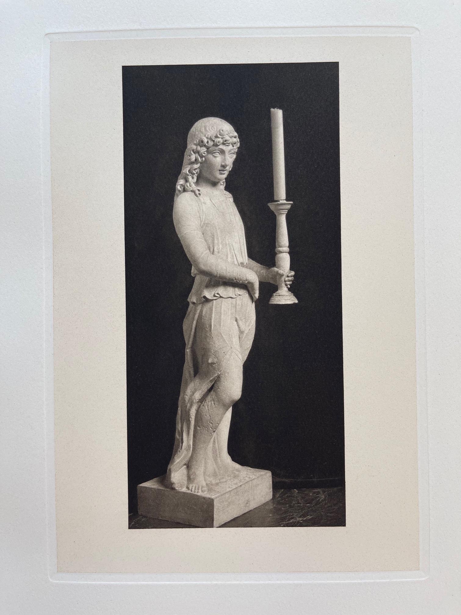 ETCHING AFTER PIETRO LOMBARDI ANGEL HOLDING CANDLESTICK (1 of 2)