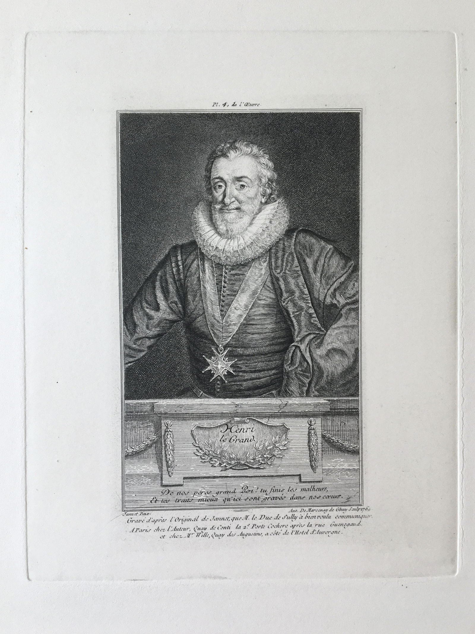 ANTOINE DE MARCENAY ETCHING 18th. C HENRI LE GRAND (1 of 2)