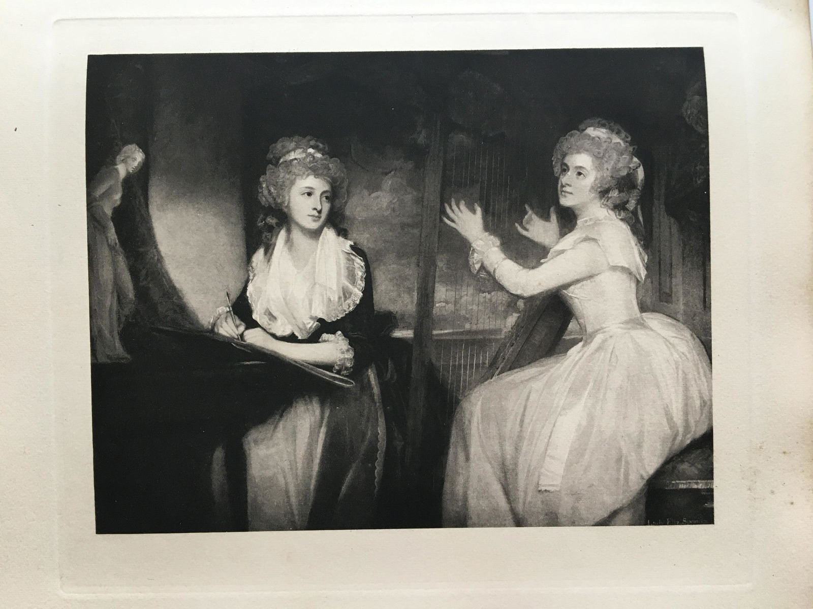 ETCHING GEORGE ROMNEY LADY CAROLINE & ELIZABETH SPENCER (1 of 2)