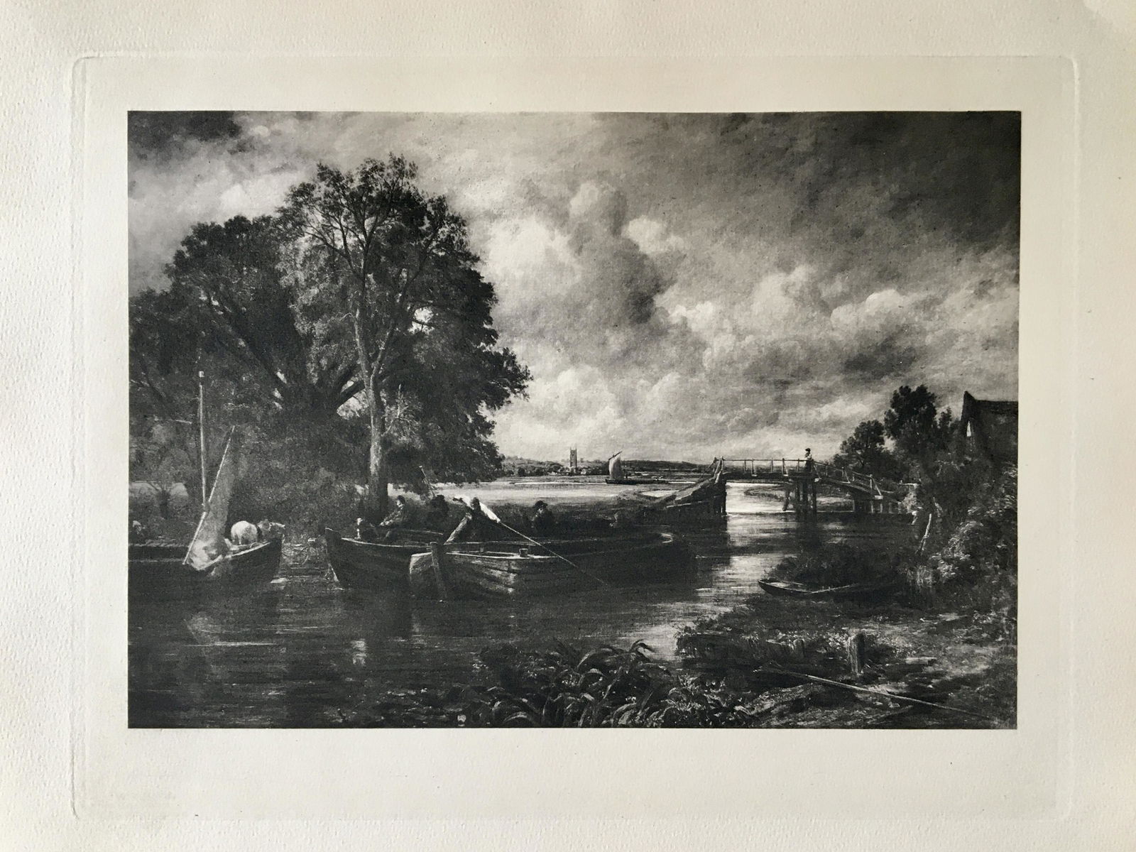 ETCHING JOHN CONSTABLE VIEW ON THE STOUR, NEAR DEDHAM: Size: 9 X 11 inches approx. Etching is Unframed. Thick paper.