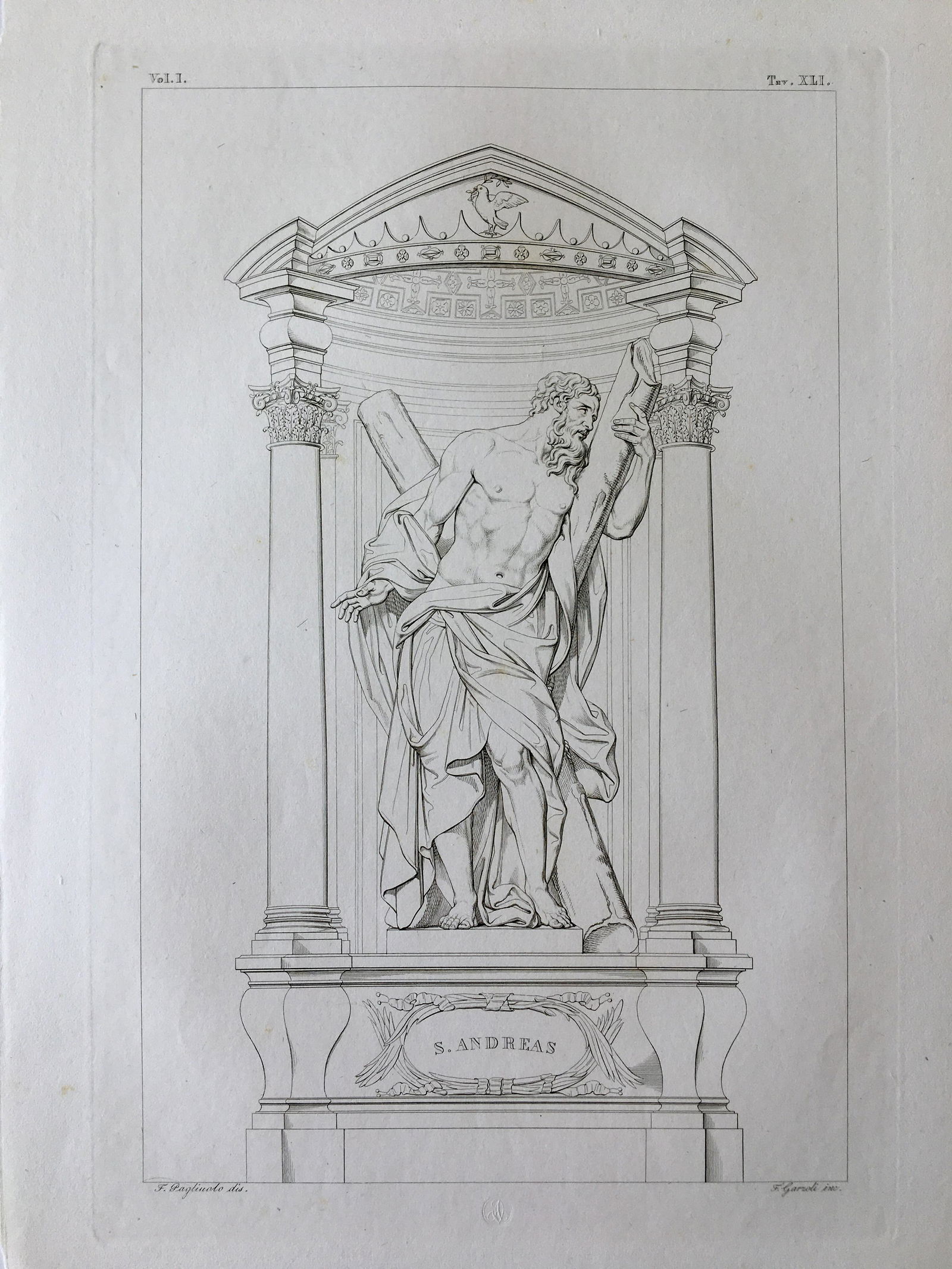 ANTIQUE ITALIAN ARCHITECTURAL PRINT ST ANDREAS (1 of 2)