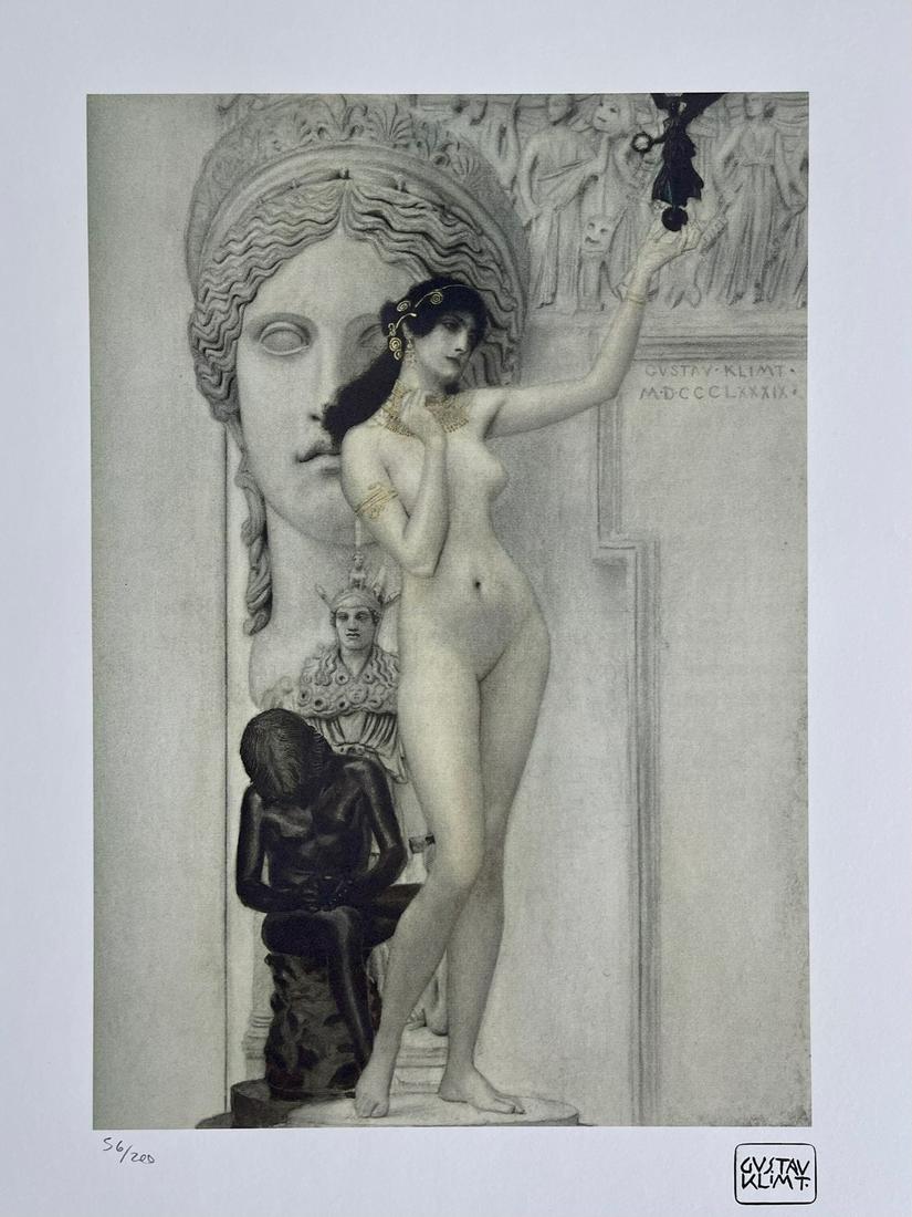 GUSTAV KLIMT LARGE LITHOGRAPH PRINT (1 of 2)