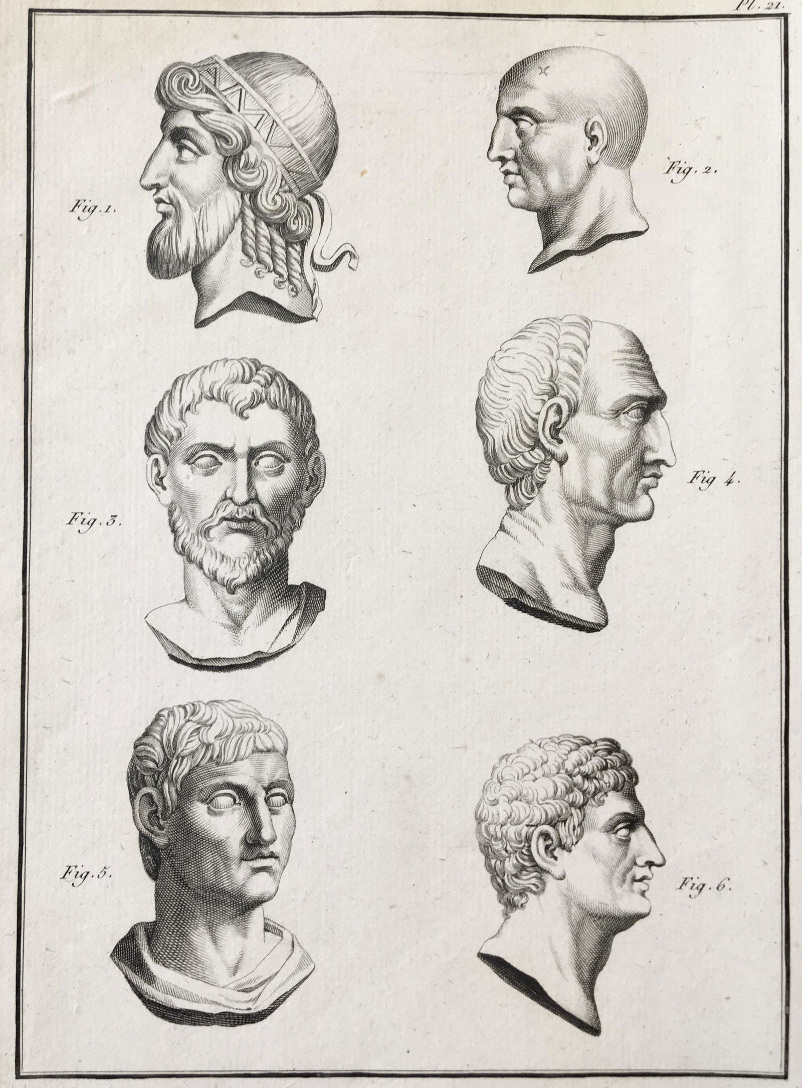 ENGRAVING ANCIENT ROMAN CLASSICAL STATUES Ca 1775 (1 of 2)