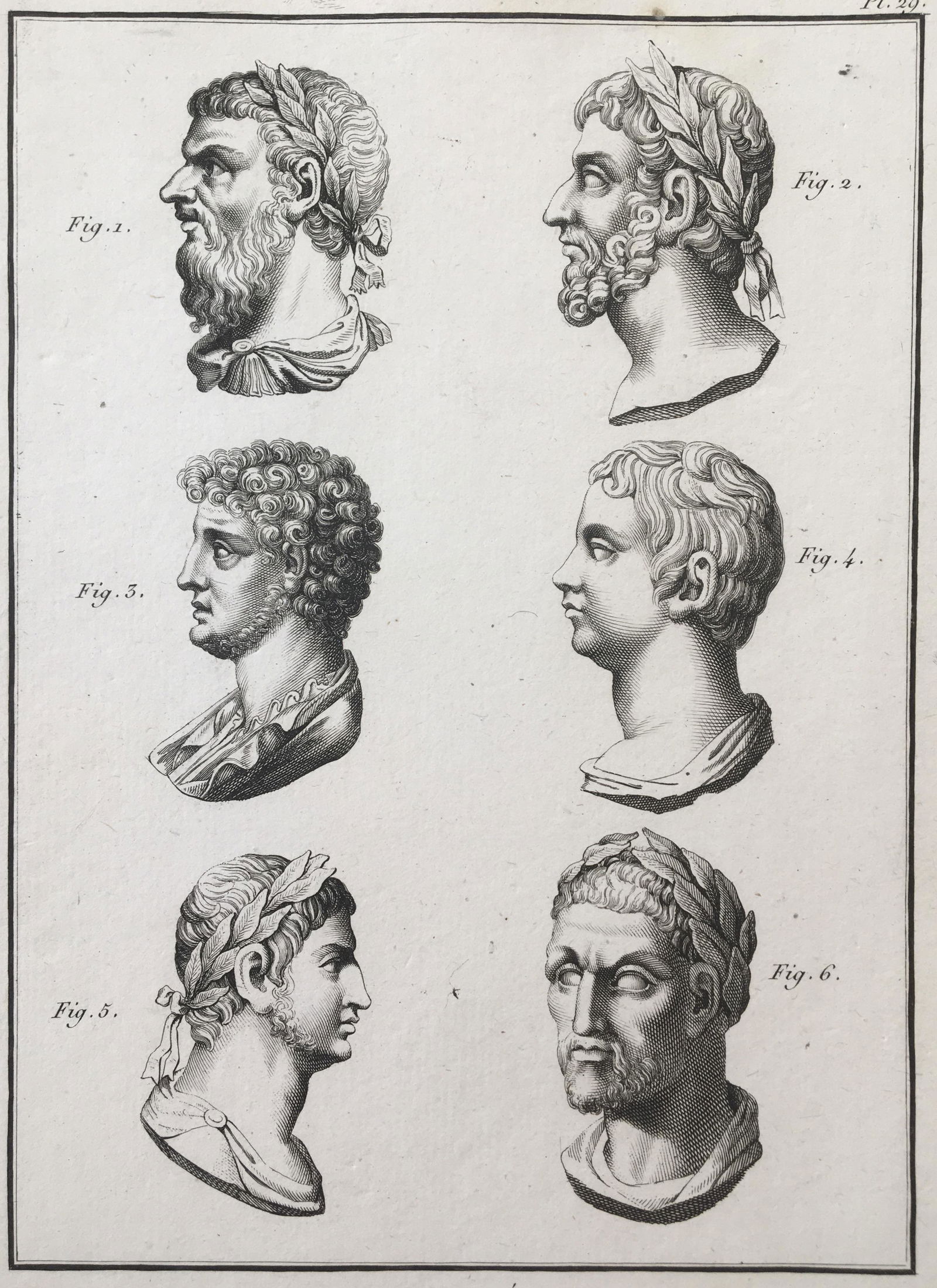 ENGRAVING ANCIENT ROMAN CLASSICAL STATUES Ca 1775 (1 of 2)