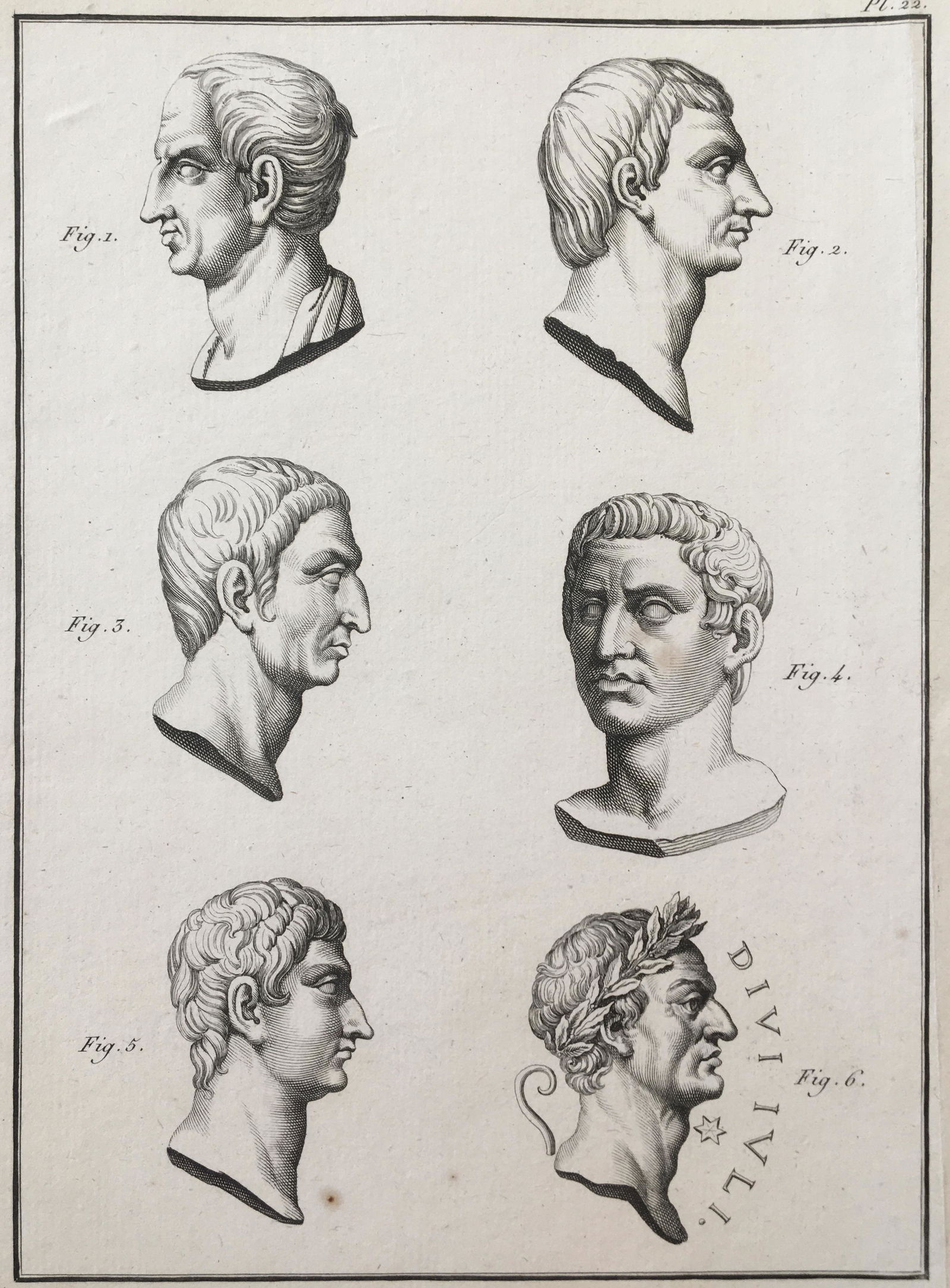 ENGRAVING ANCIENT ROMAN CLASSICAL STATUES Ca 1775 (1 of 2)