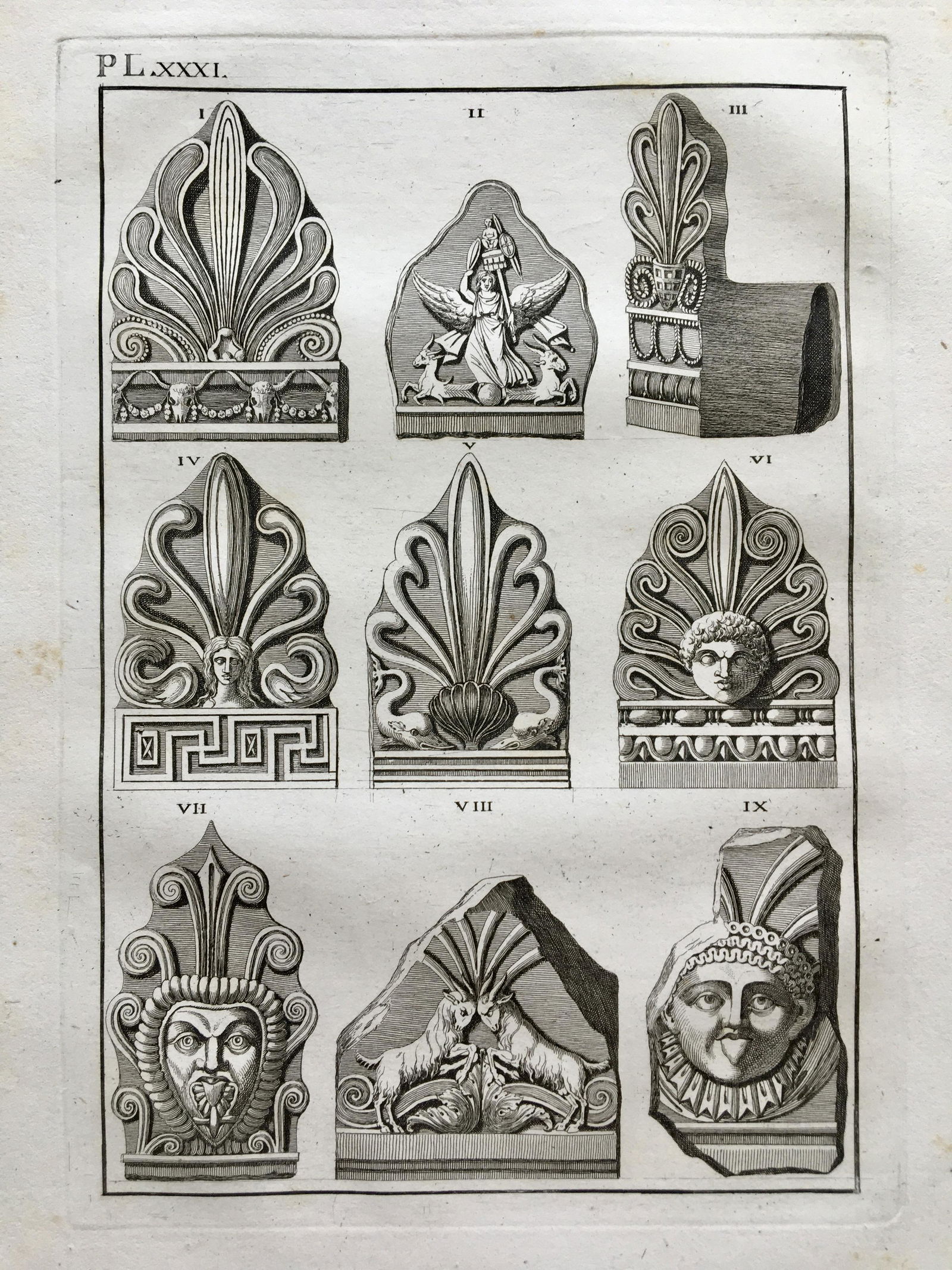 ANTIQUE ENGRAVING OF GREEK STATUES (1 of 2)