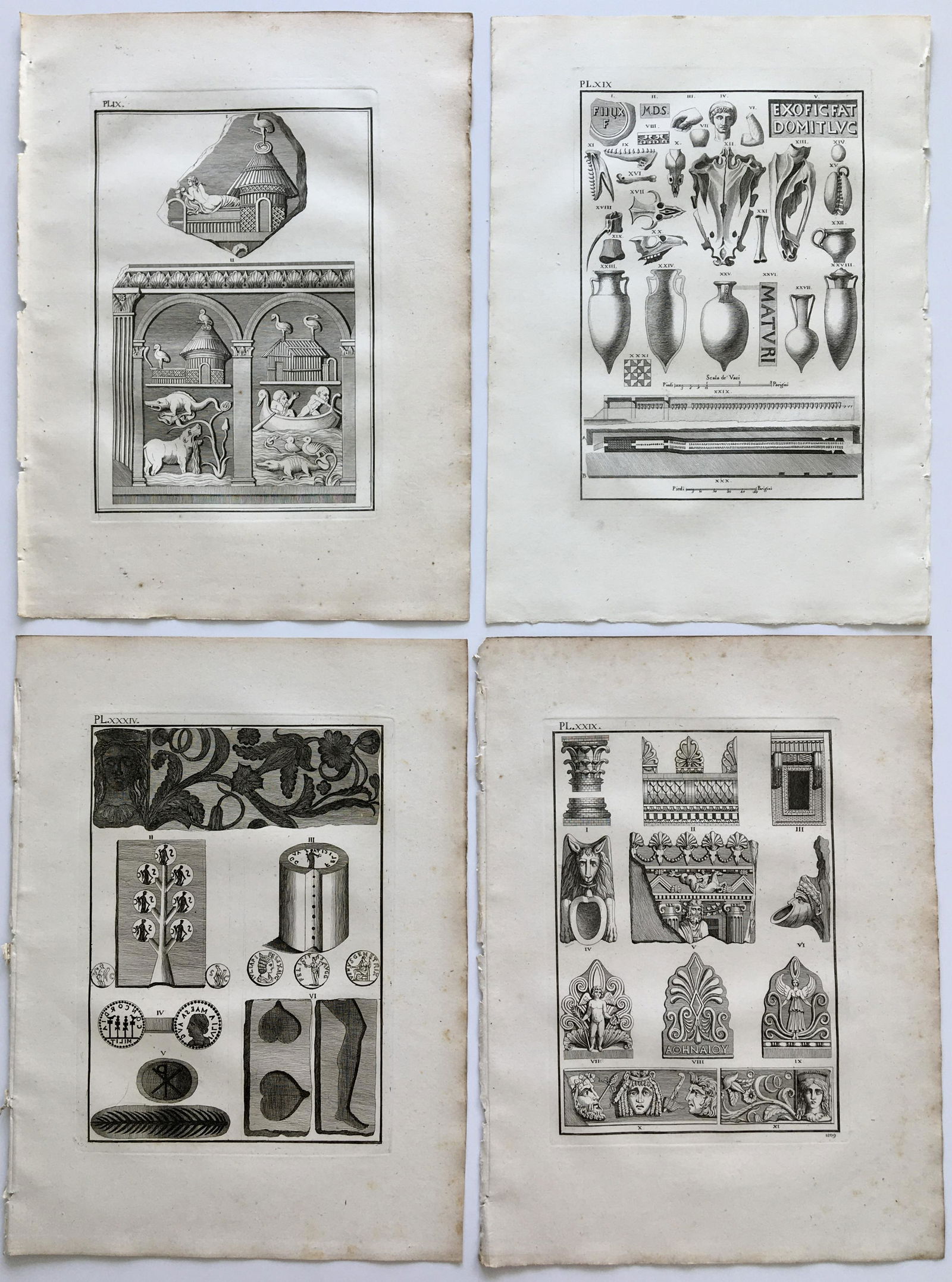4 ANTIQUE ENGRAVINGS OF ANCIENT GREECE ORNAMENTS (1 of 5)