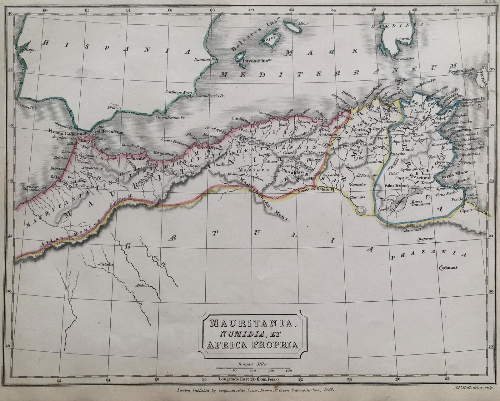 Mauritania, Numidia Et Africa Propria Antique Map 1826 (1 of 3)
