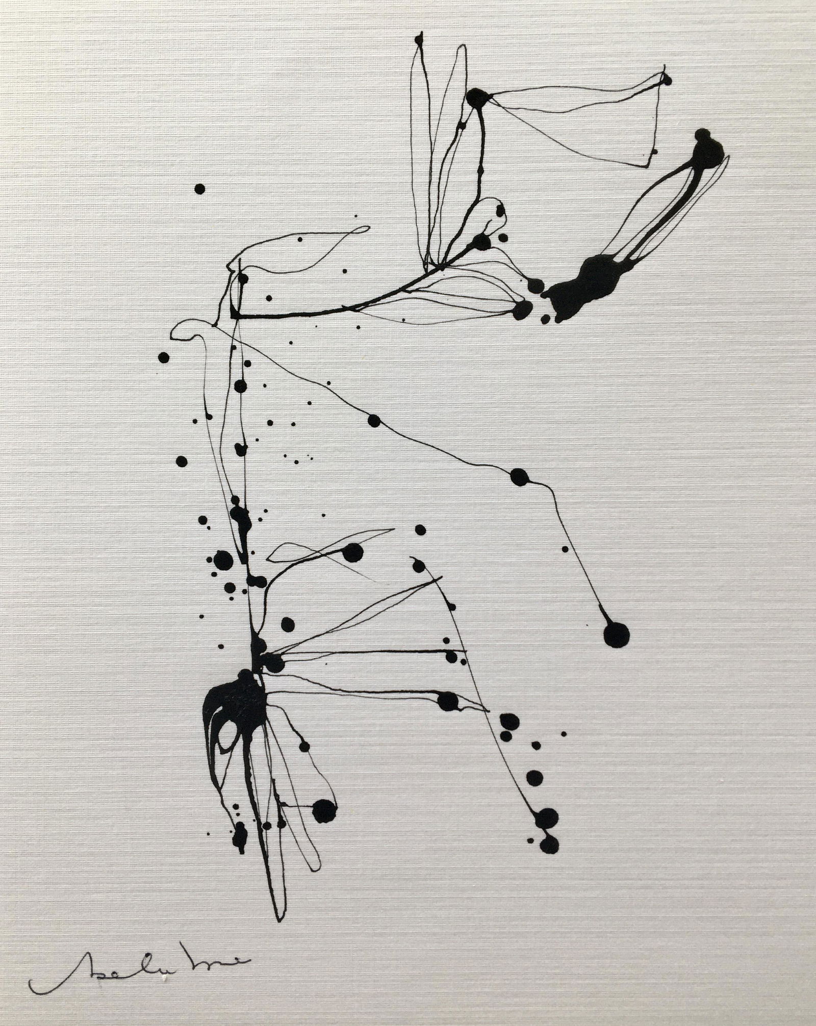 ABSTRACT MINIMALIST INK ON PAPER DRAWING (1 of 2)