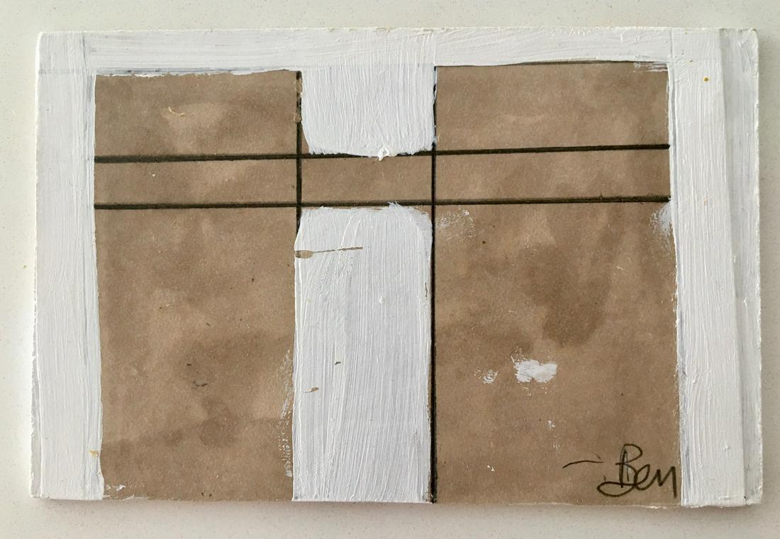 ABSTRACT MINIMALIST OIL PAINTING: Abstract Minimalist Oil Painting on Board. Size: 6 x 4 inches approx.