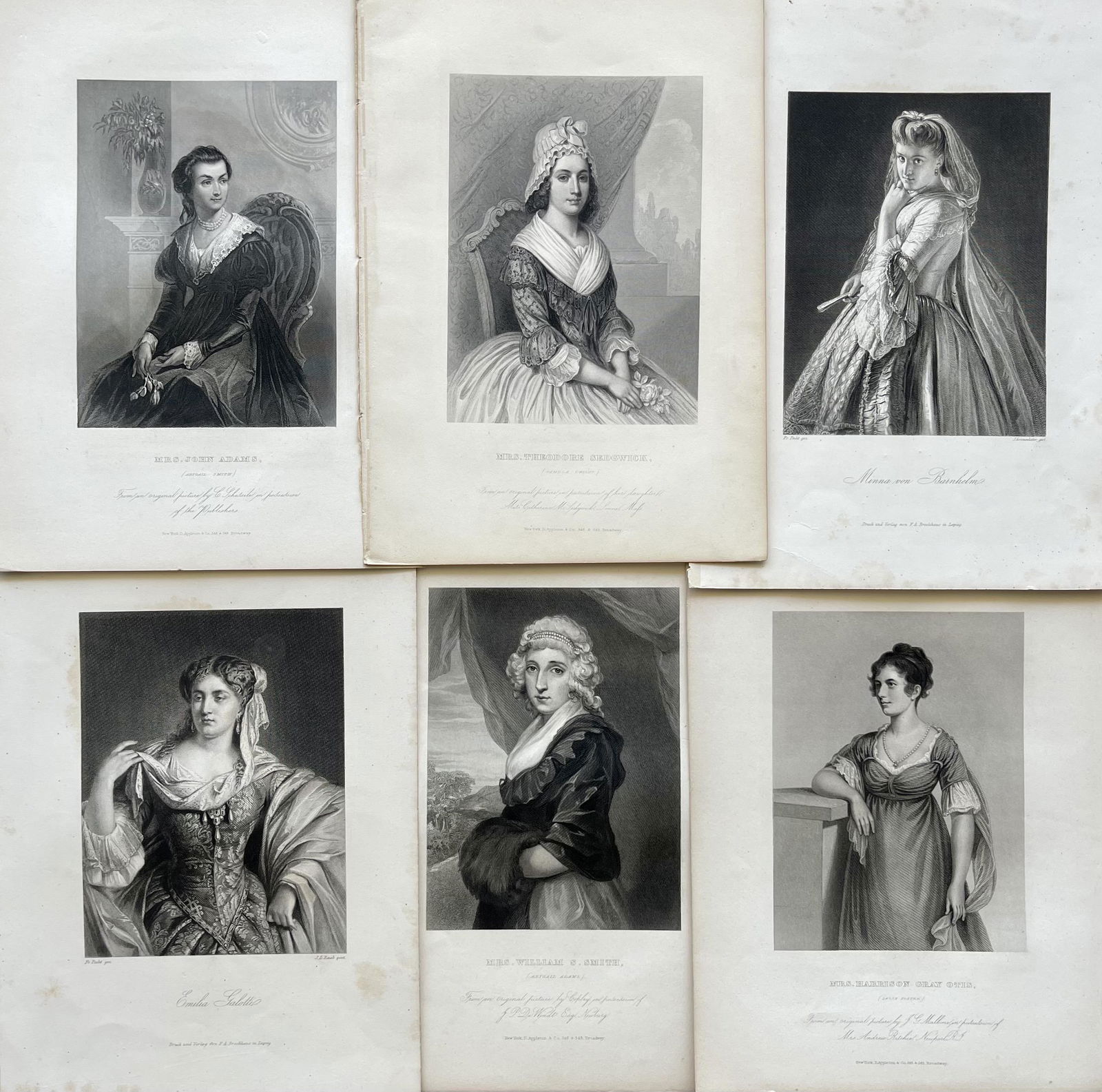 LOT OF 6 ENGRAVINGS VICTORIAN WOMEN (1 of 7)