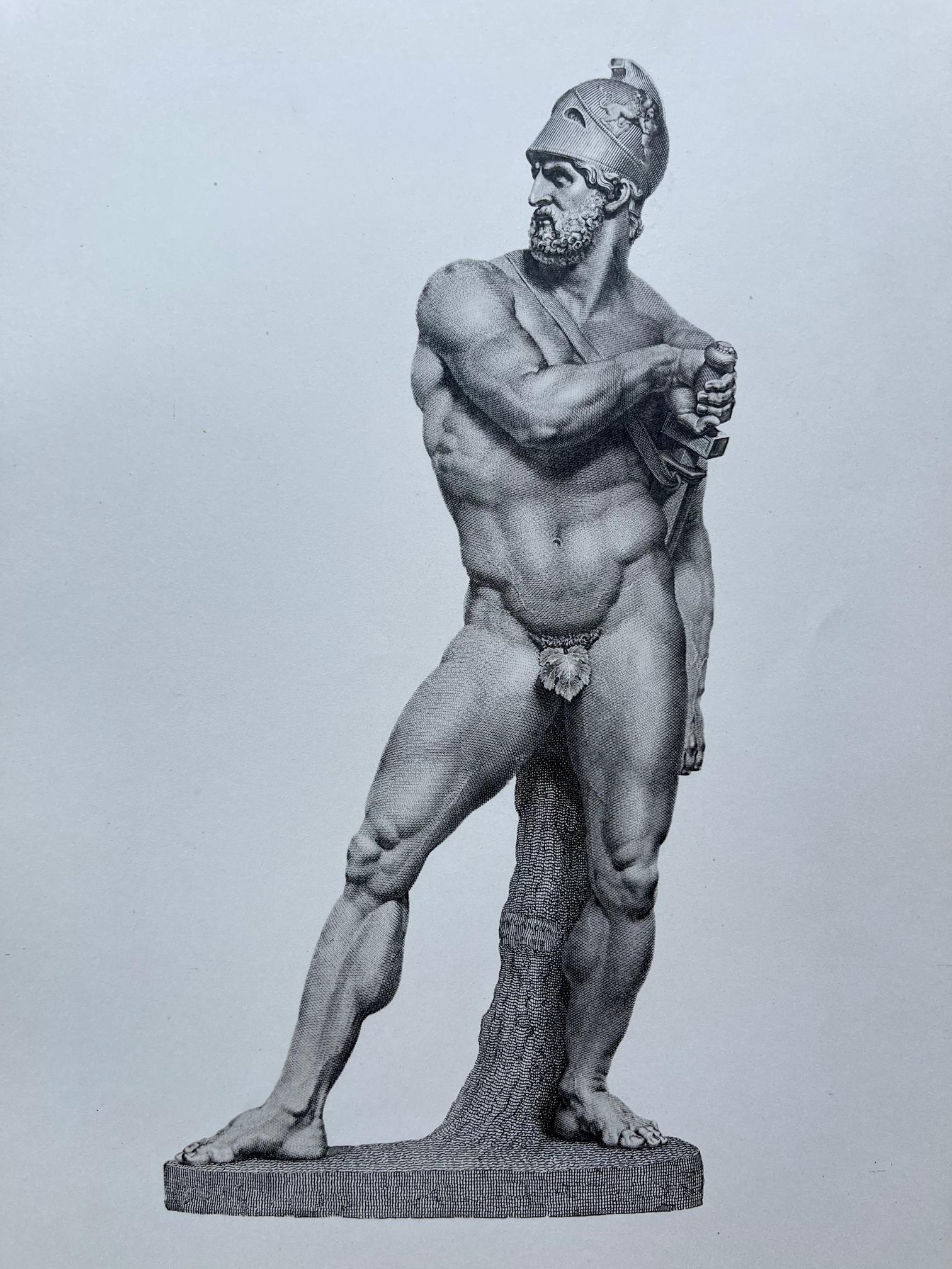 AJAX ANTIQUE ENGRAVING AFTER ANTONIO CANOVA: ANTIQUE ENGRAVING AFTER ANTONIO CANOVA. Engraving is sold Unframed. Size: 13 X 10.5 inches. Printed Circa 1870.