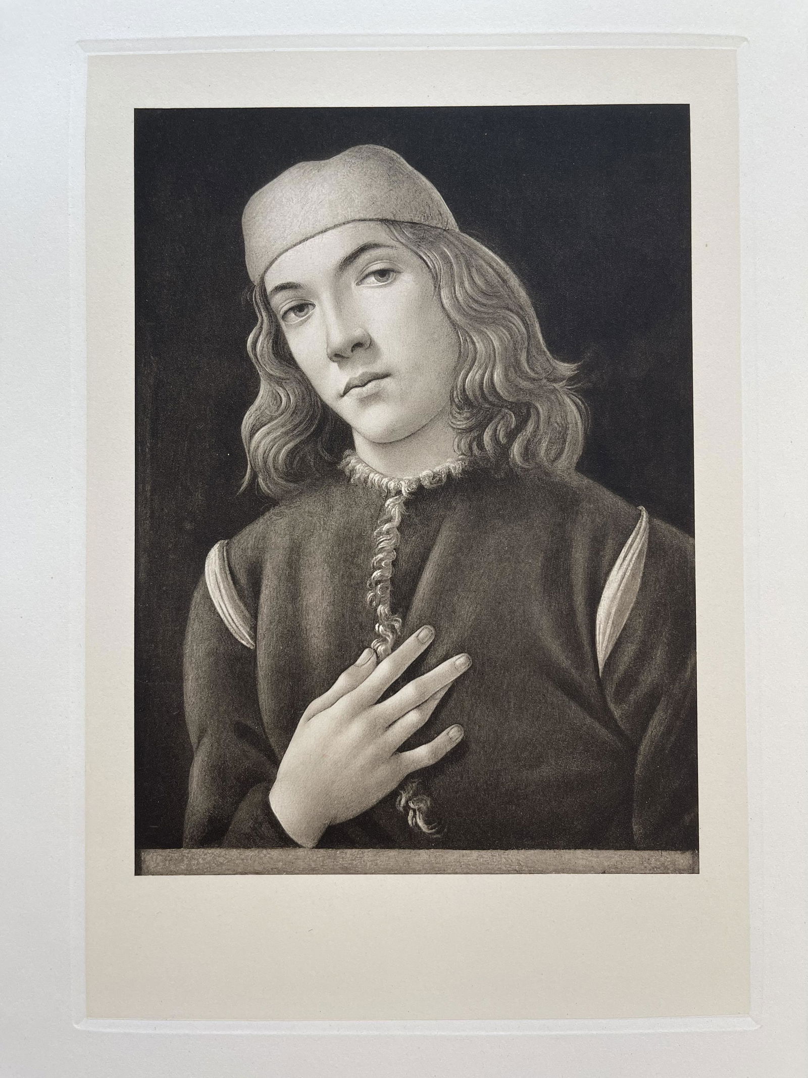 BOTTICELLI LARGE ETCHING PORTRAIT OF YOUNG MAN (1 of 2)