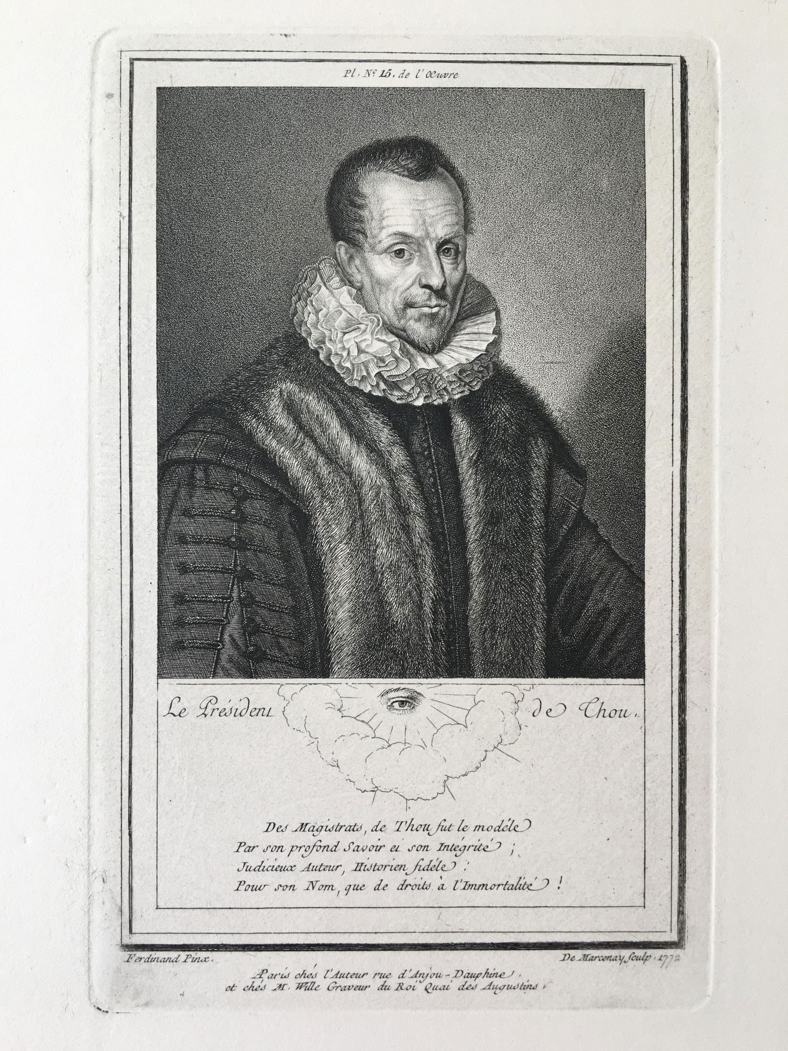 ANTOINE DE MARCENAY ETCHING 18th. C (1 of 2)