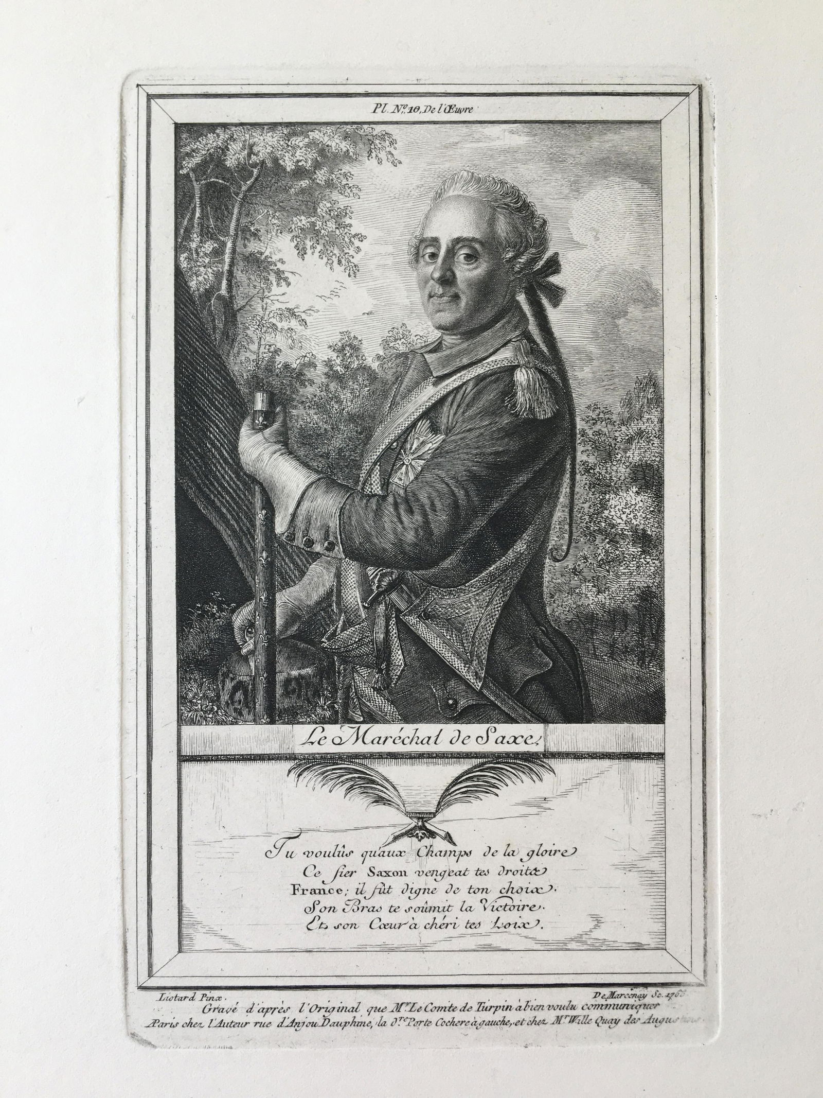ANTOINE DE MARCENAY ETCHING LE MARECHAL DE SAXE (1 of 2)