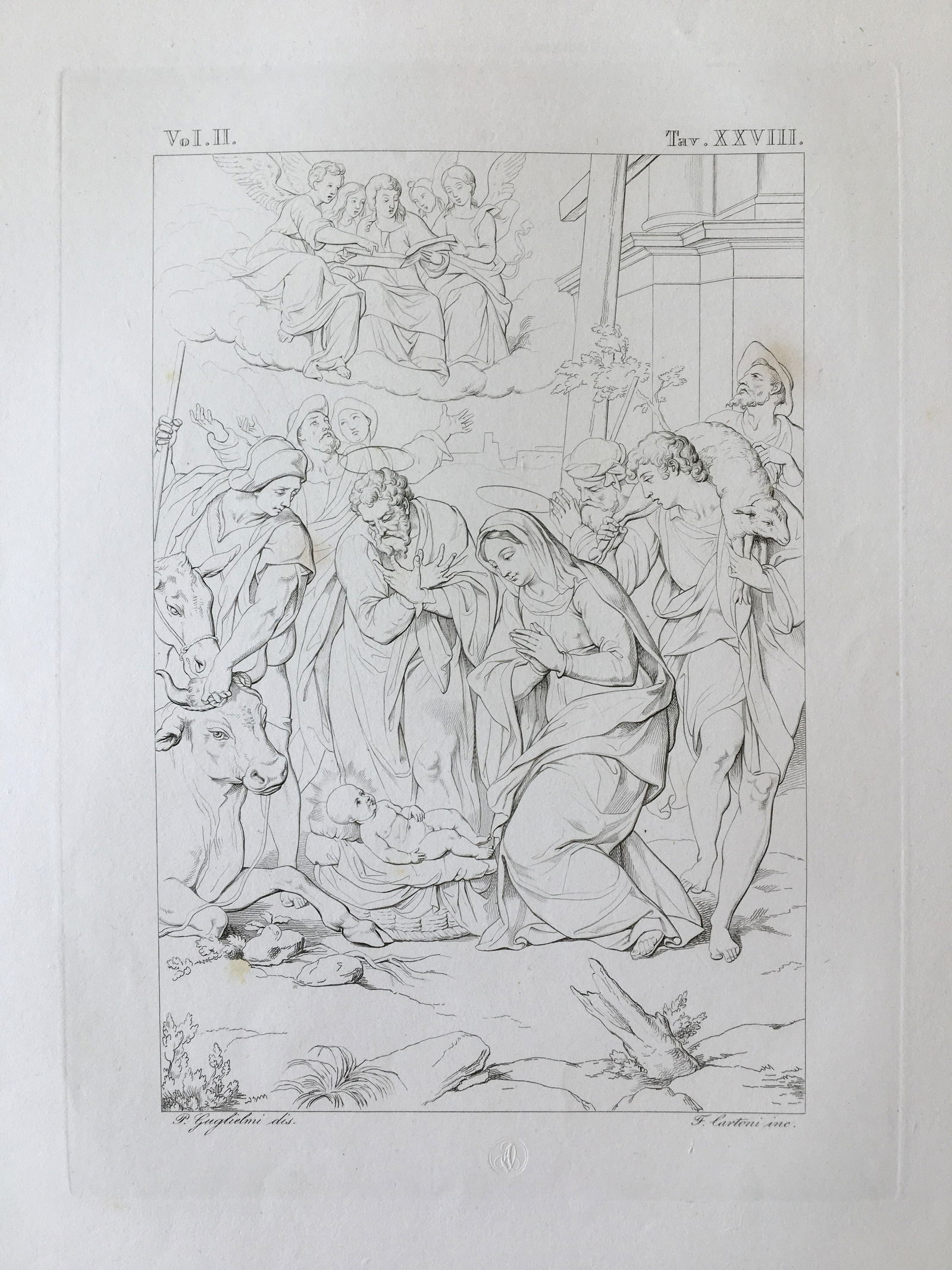 ANTIQUE ITALIAN RELIGIOUS PRINT BIBLE SCENE JESUS BIRTH (1 of 2)